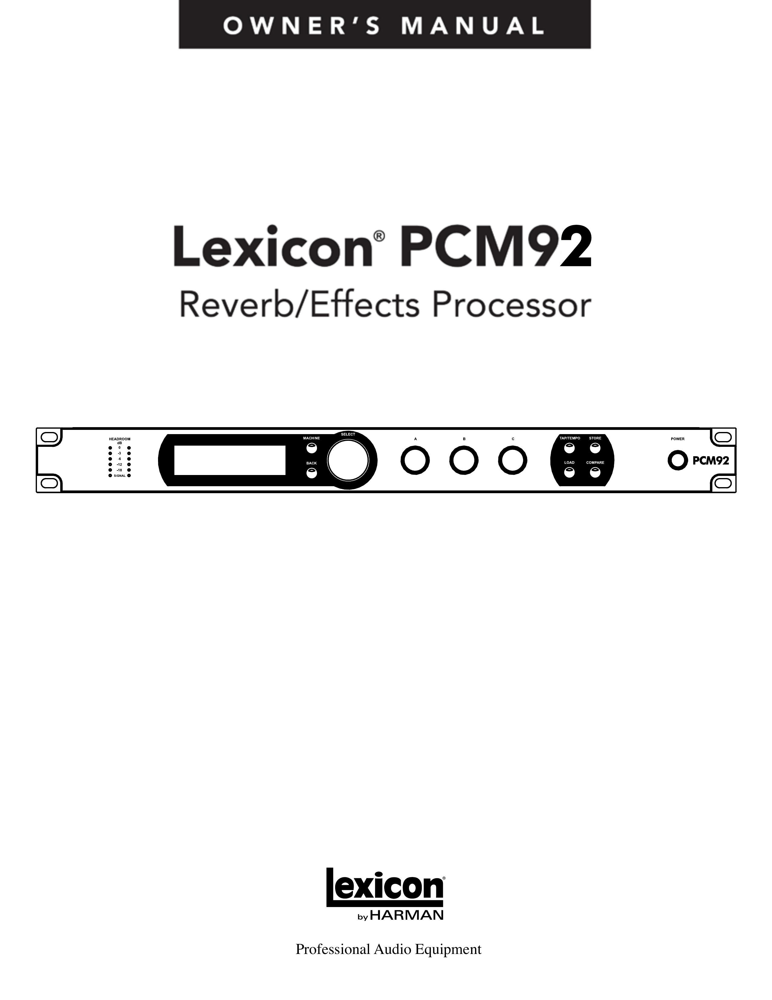 Lexicon PCM92 DJ Equipment User Manual