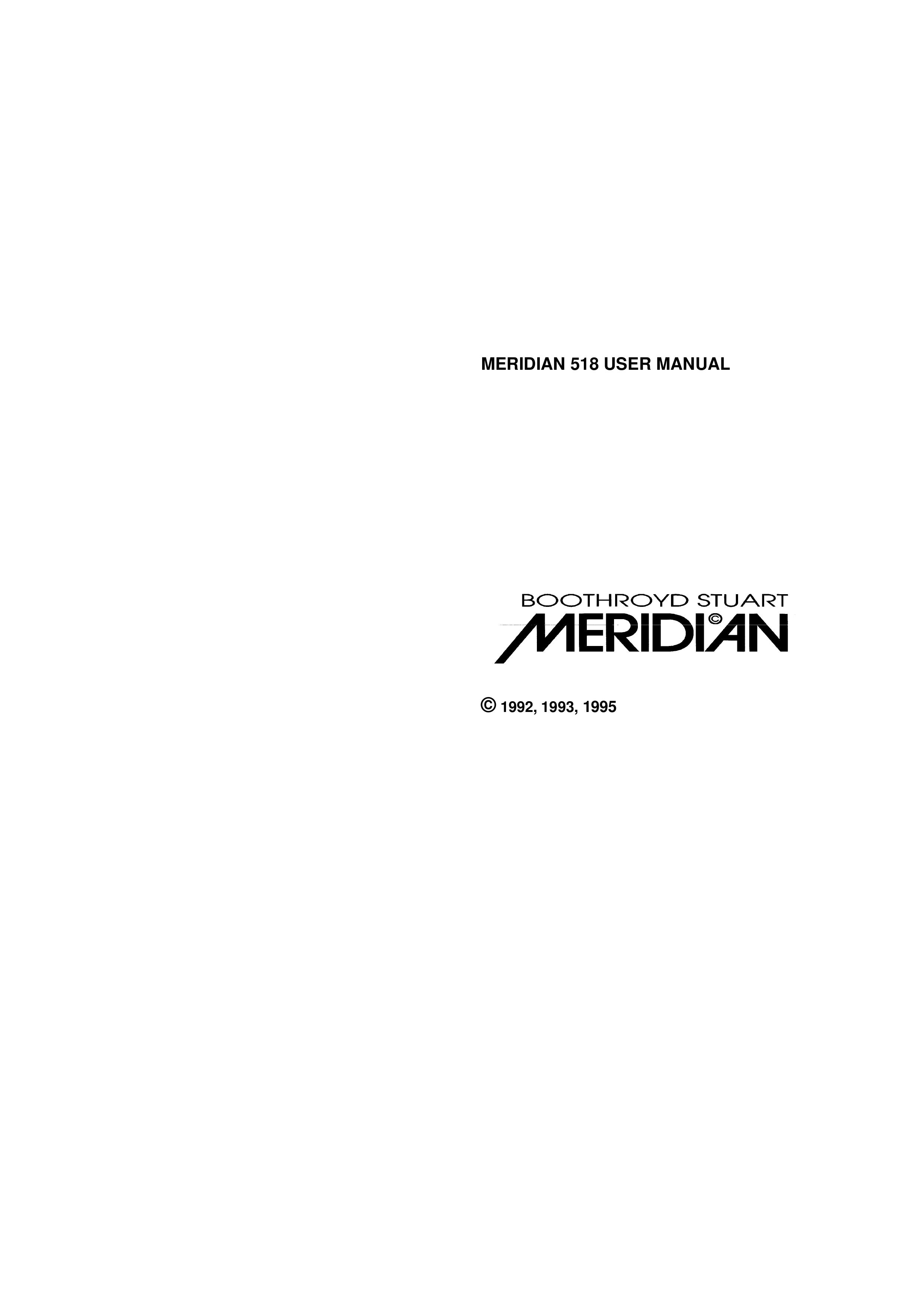 Meridian America Meridian 518 DJ Equipment User Manual