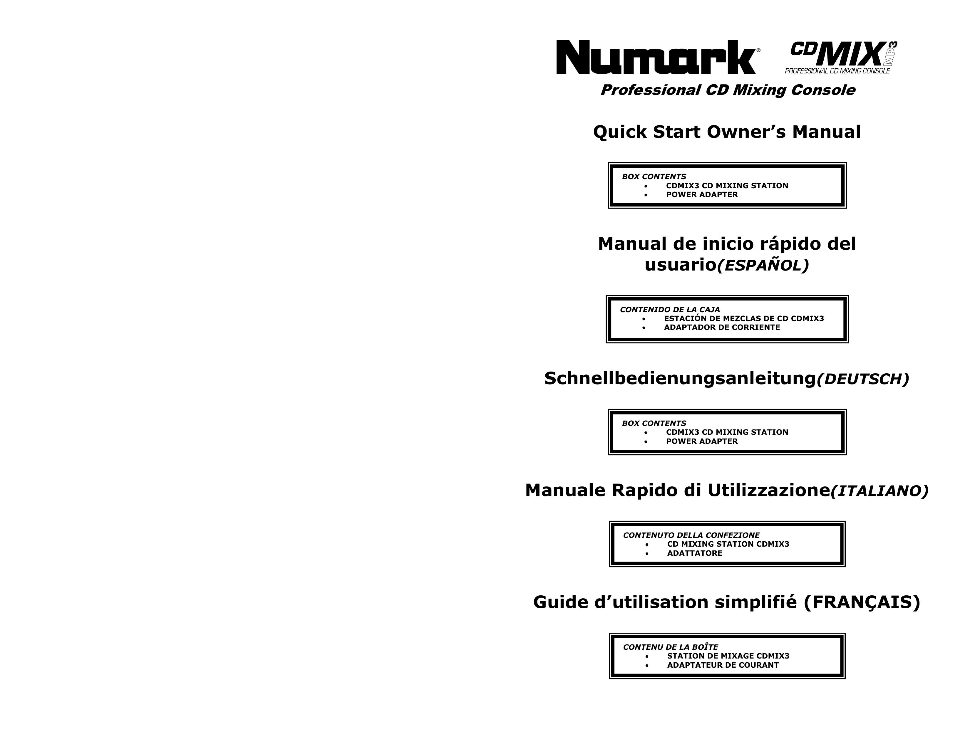 Numark Industries CDMIX3 DJ Equipment User Manual