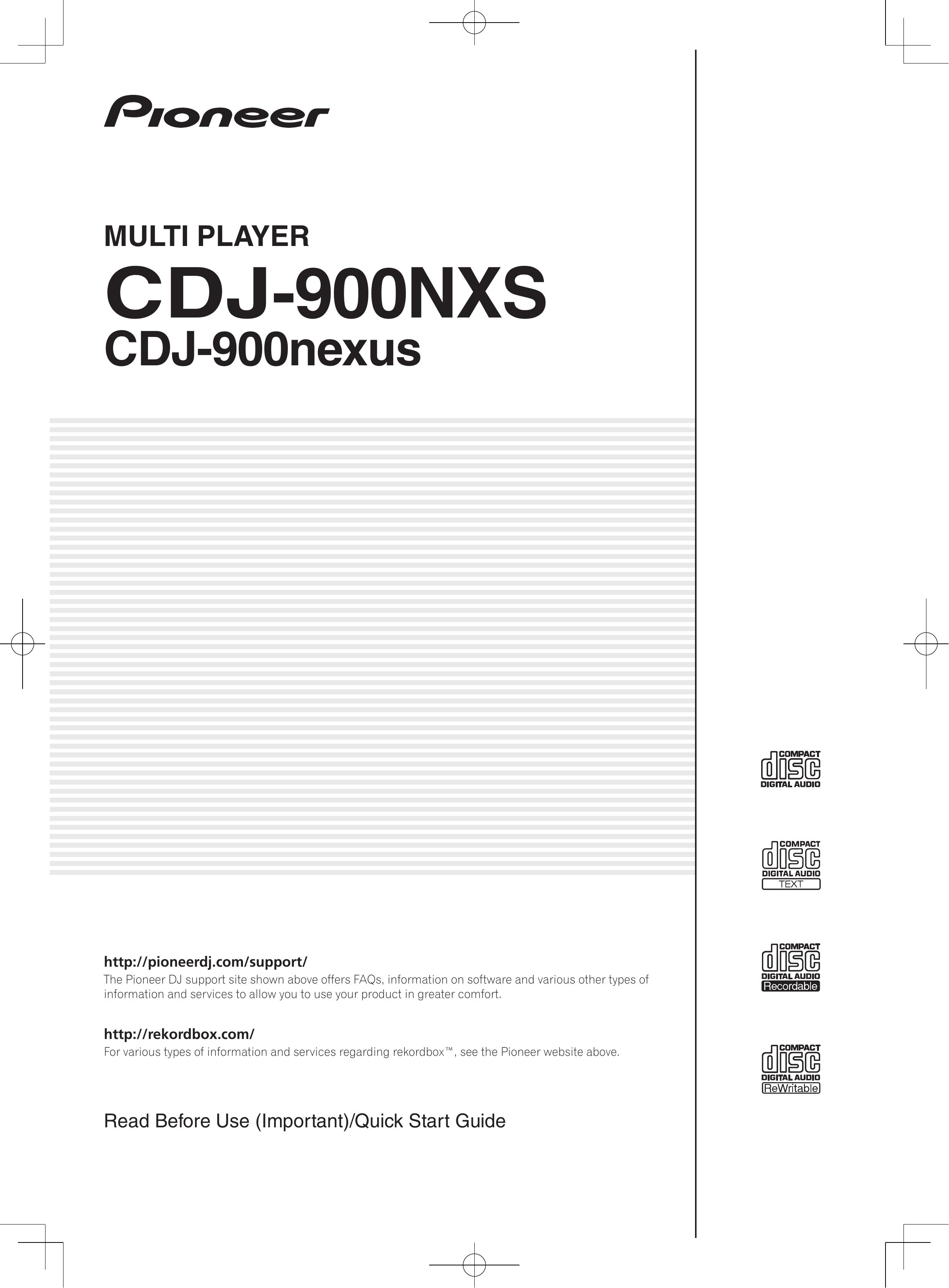 Pioneer CDJ-900NXS DJ Equipment User Manual