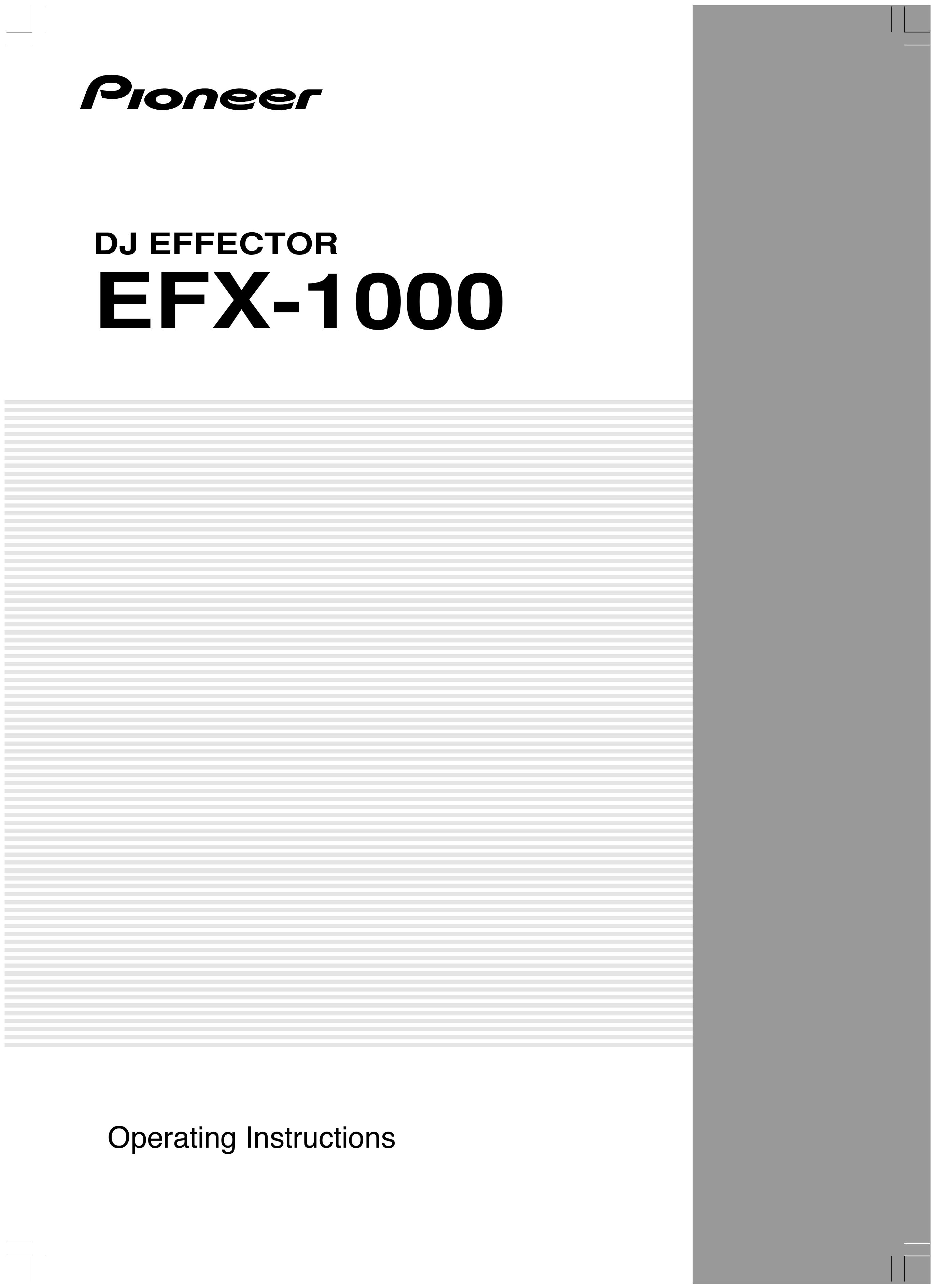 Pioneer DJ Effector DJ Equipment User Manual