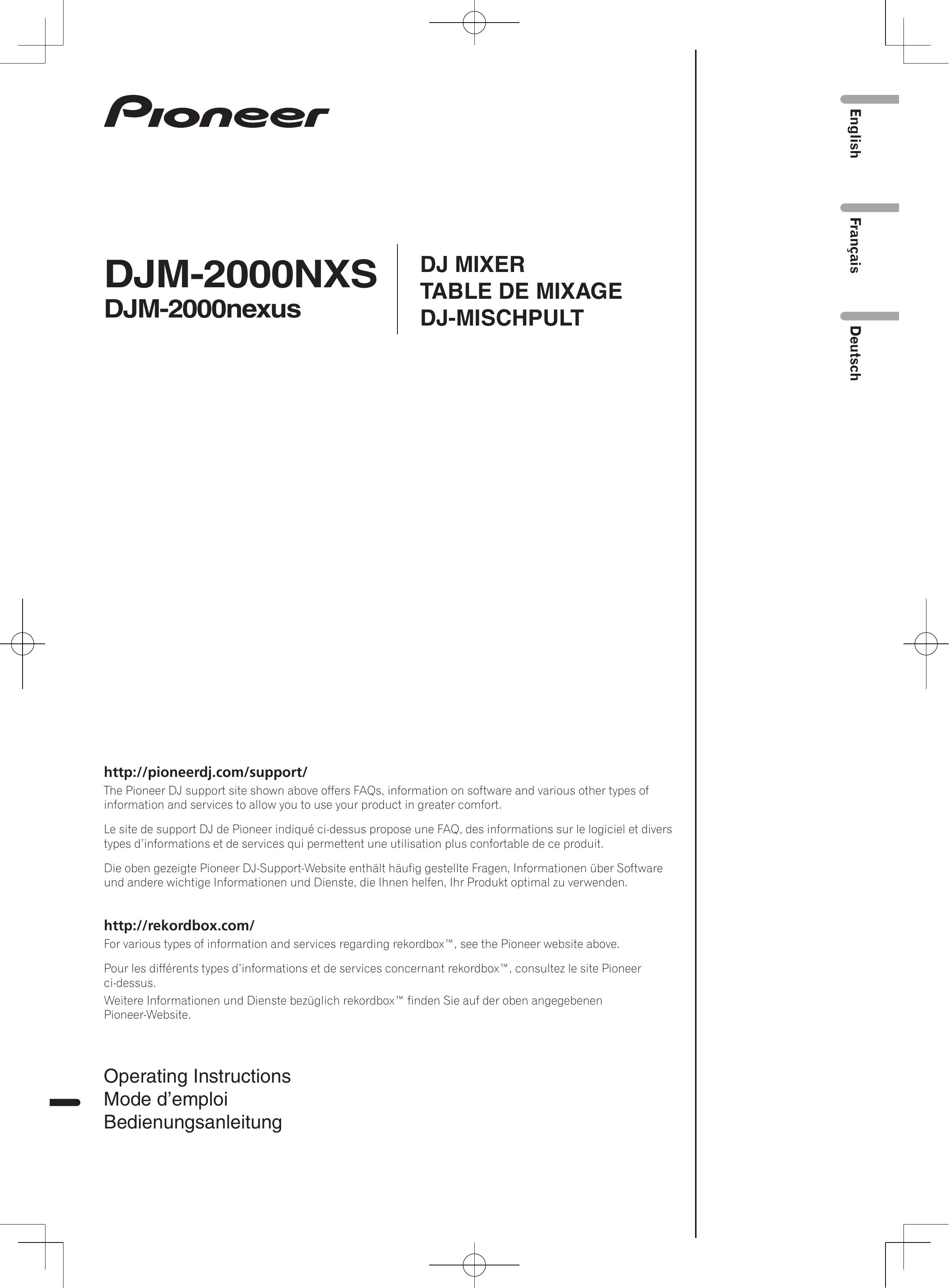 Pioneer DJM-2000NXS DJ Equipment User Manual
