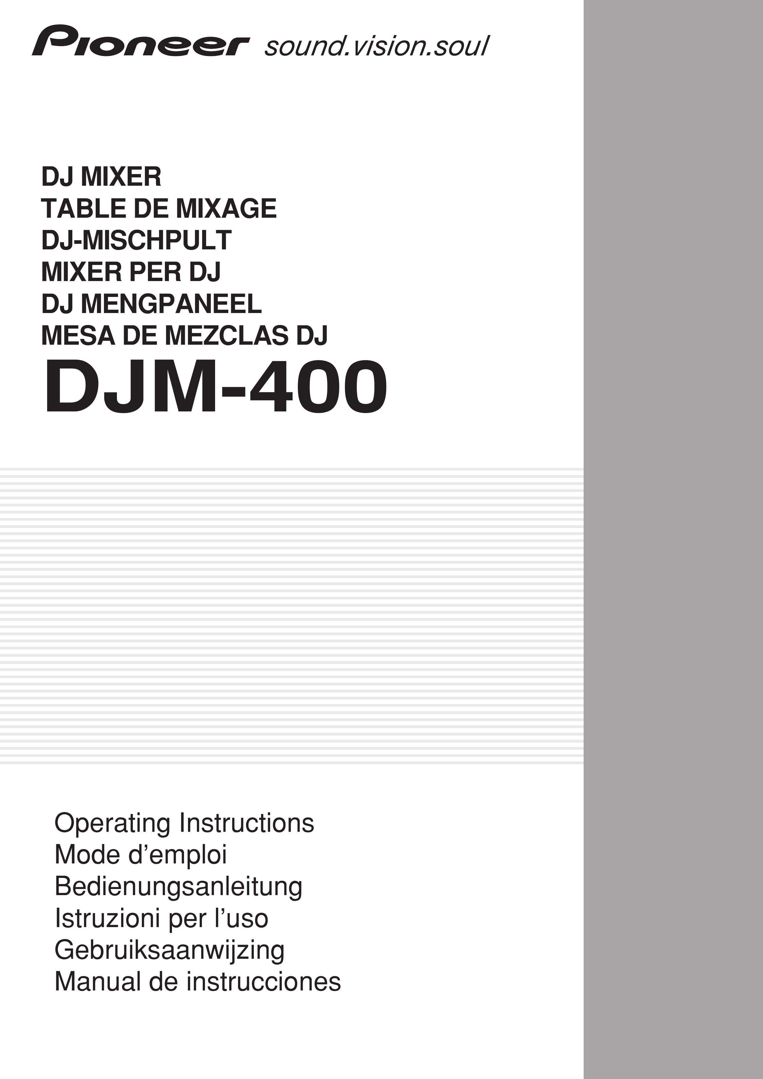 Pioneer DJM-400 DJ Equipment User Manual