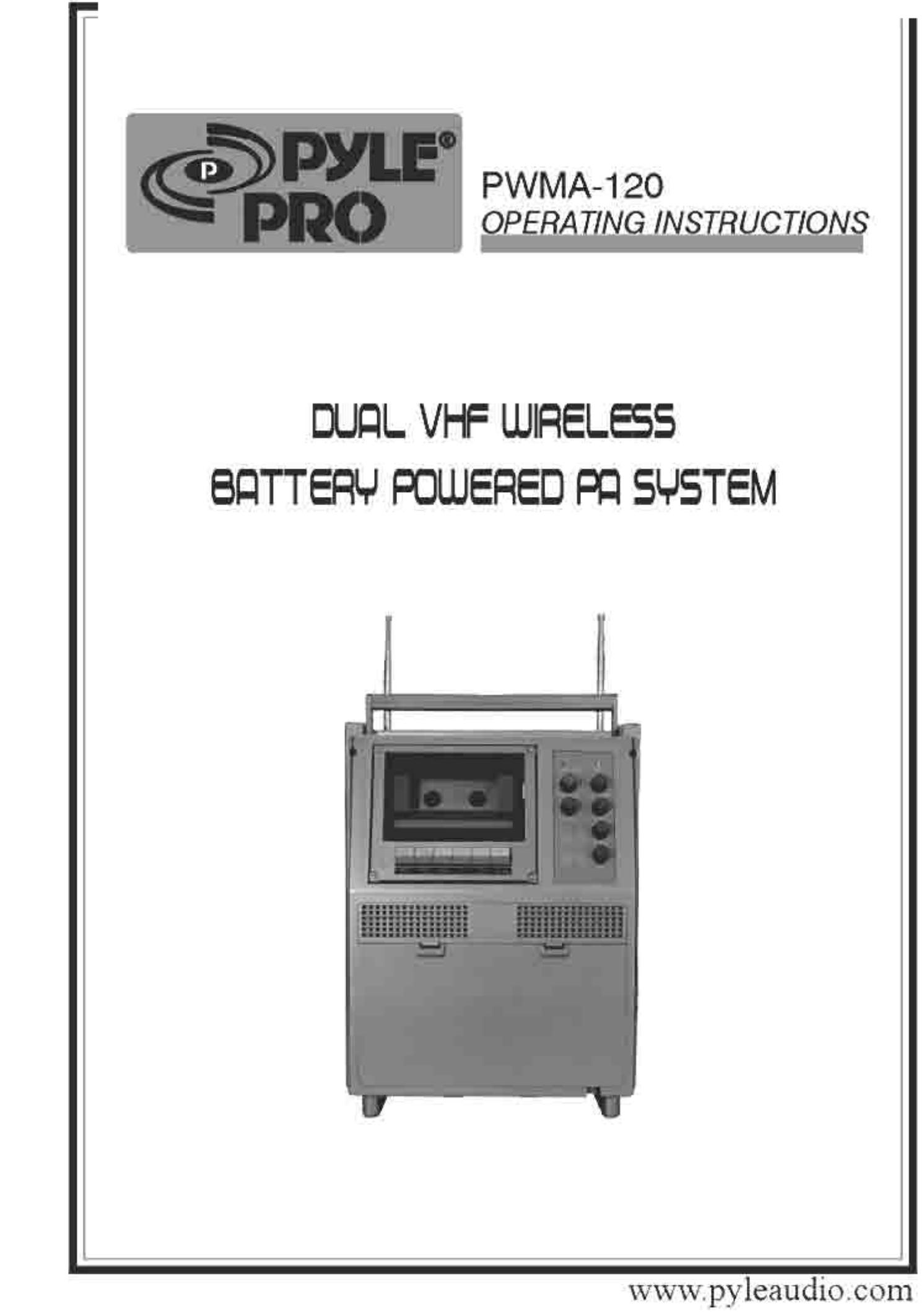 PYLE Audio PWMA-120 DJ Equipment User Manual