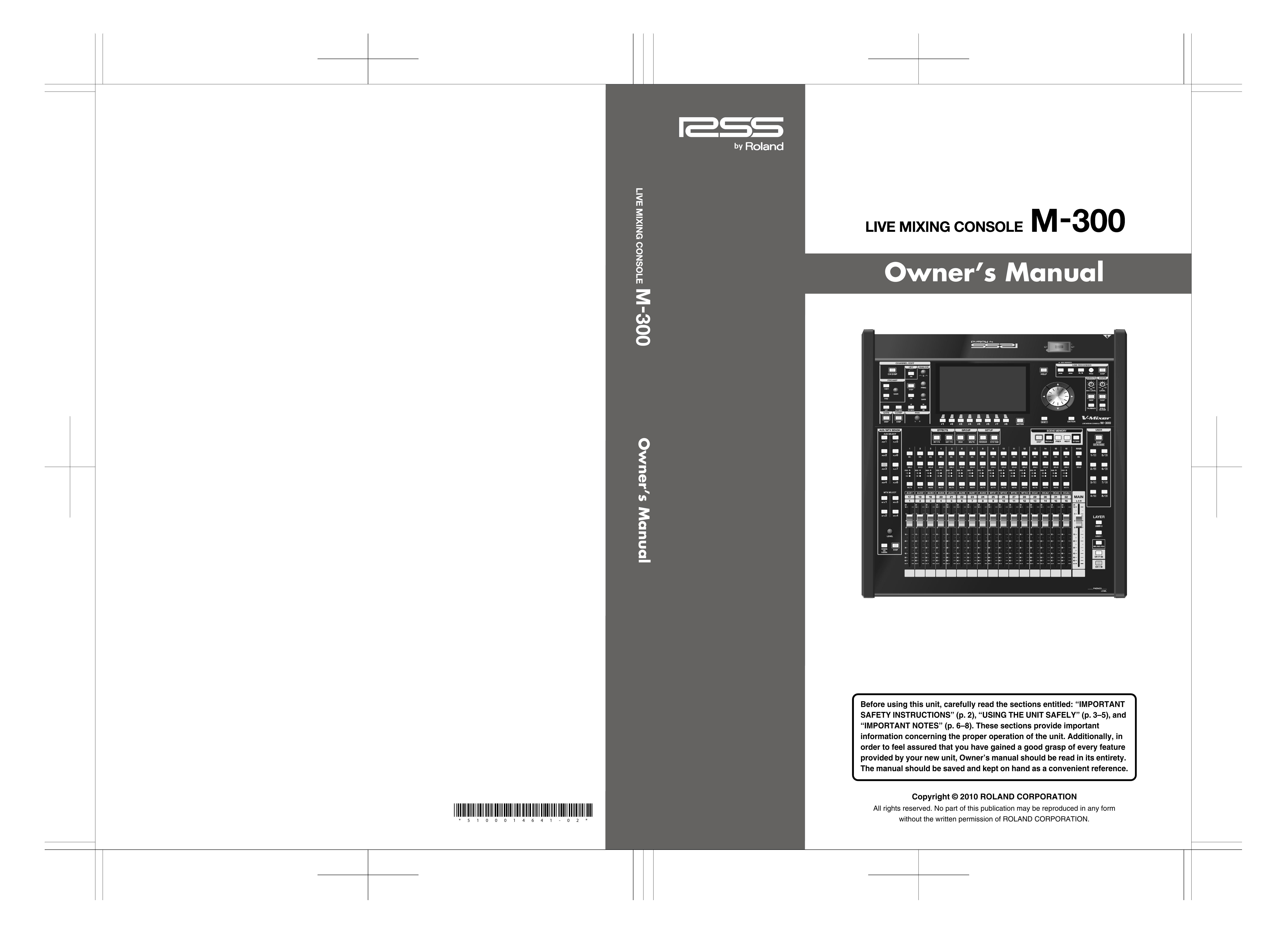 Roland M-300 DJ Equipment User Manual