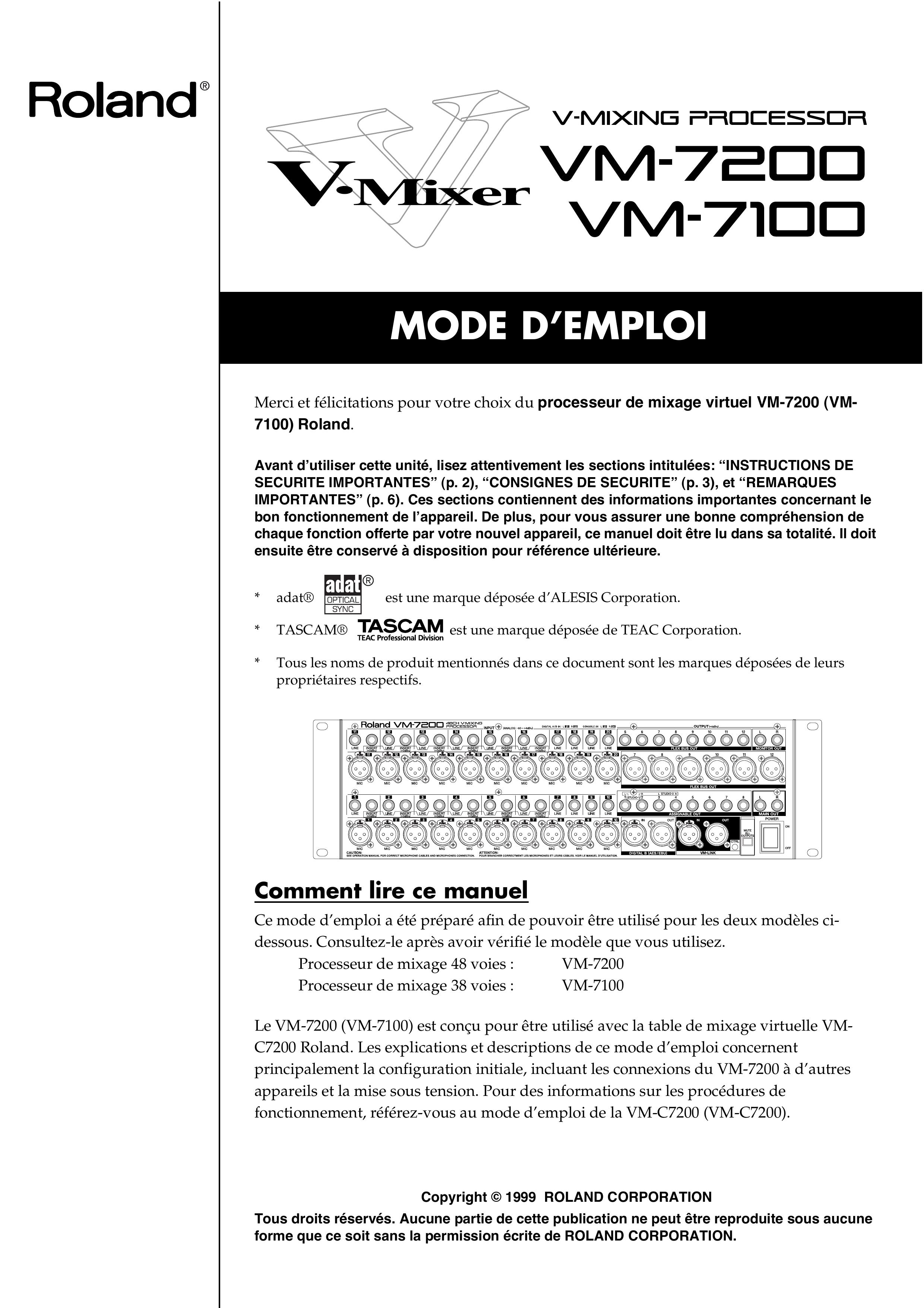 Roland VM-7200 DJ Equipment User Manual
