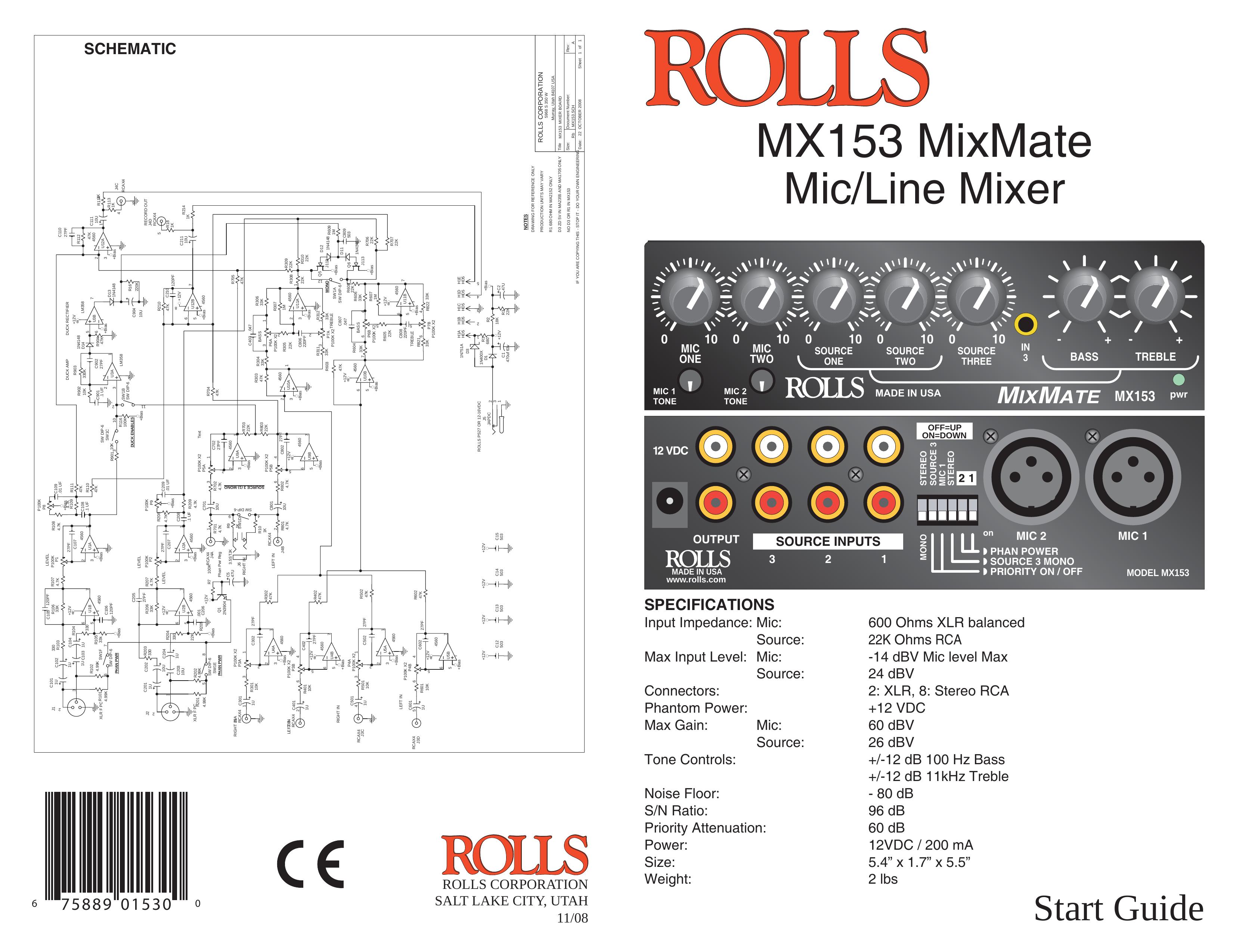 Rolls MX153 DJ Equipment User Manual
