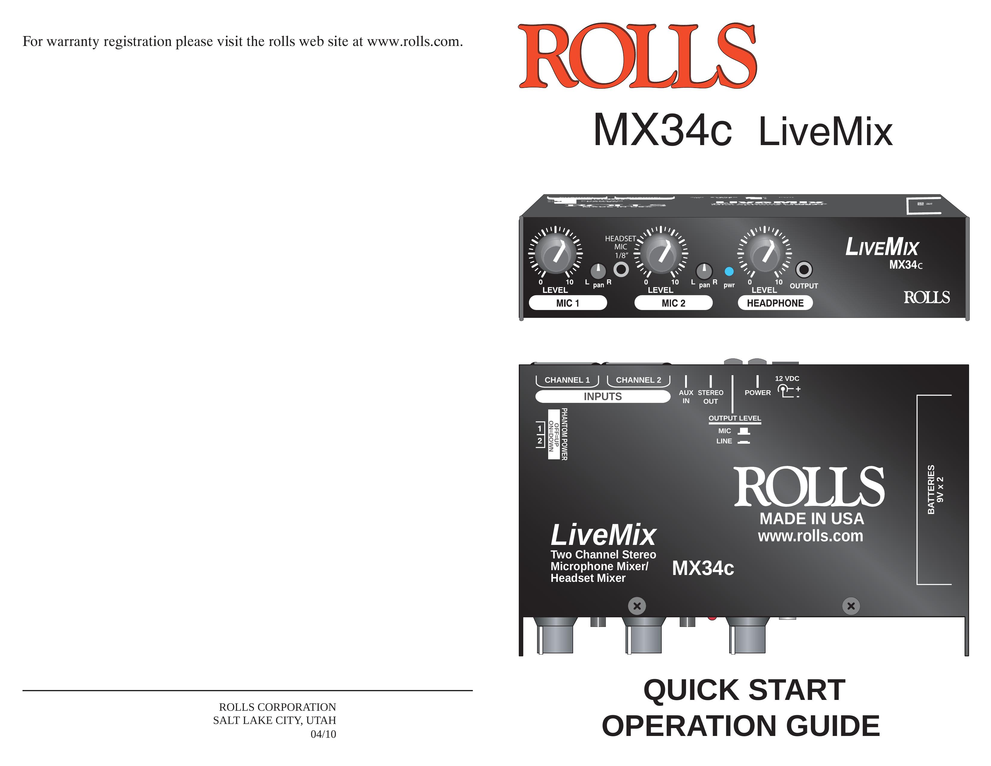 Rolls MX34c DJ Equipment User Manual