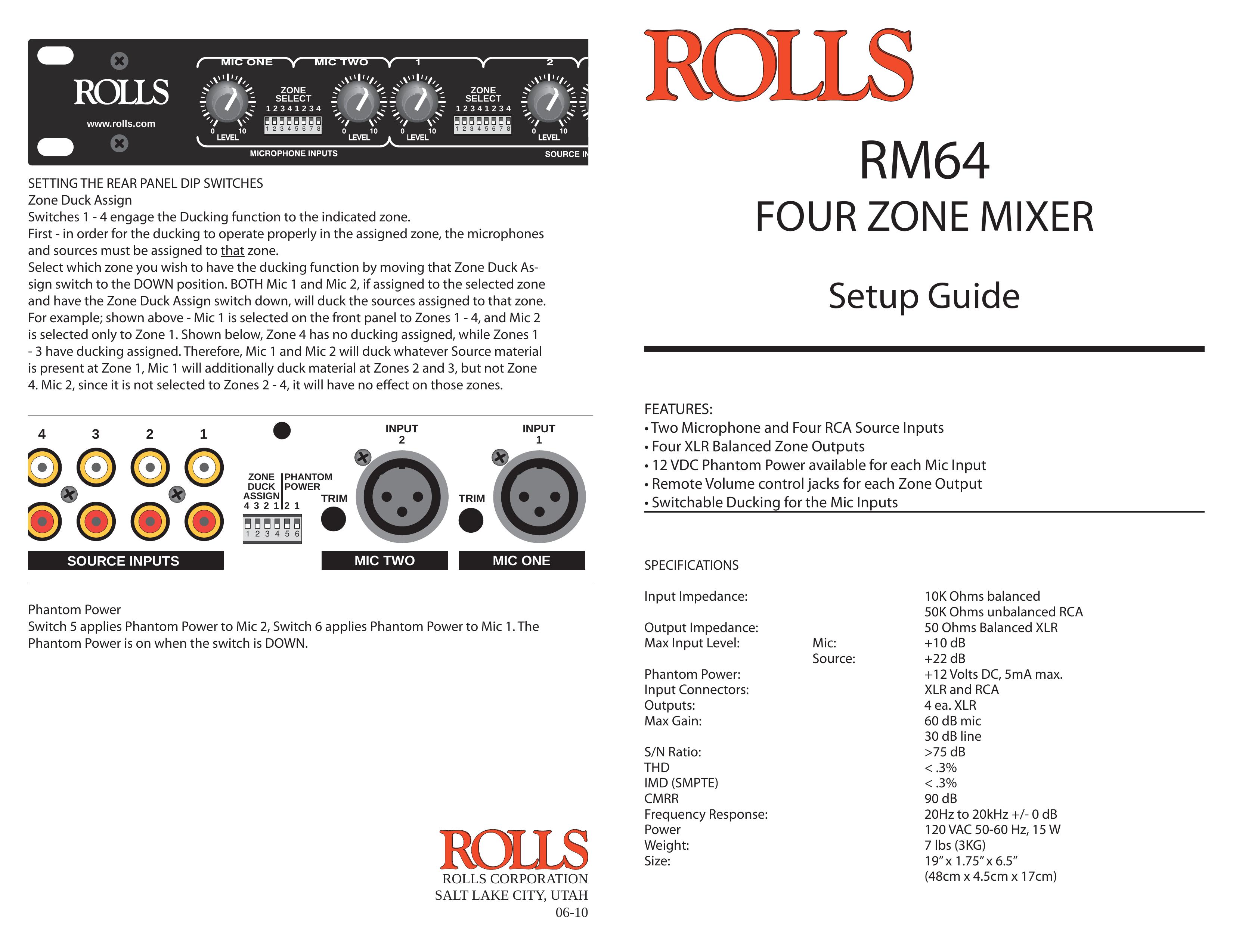 Rolls RM64 DJ Equipment User Manual