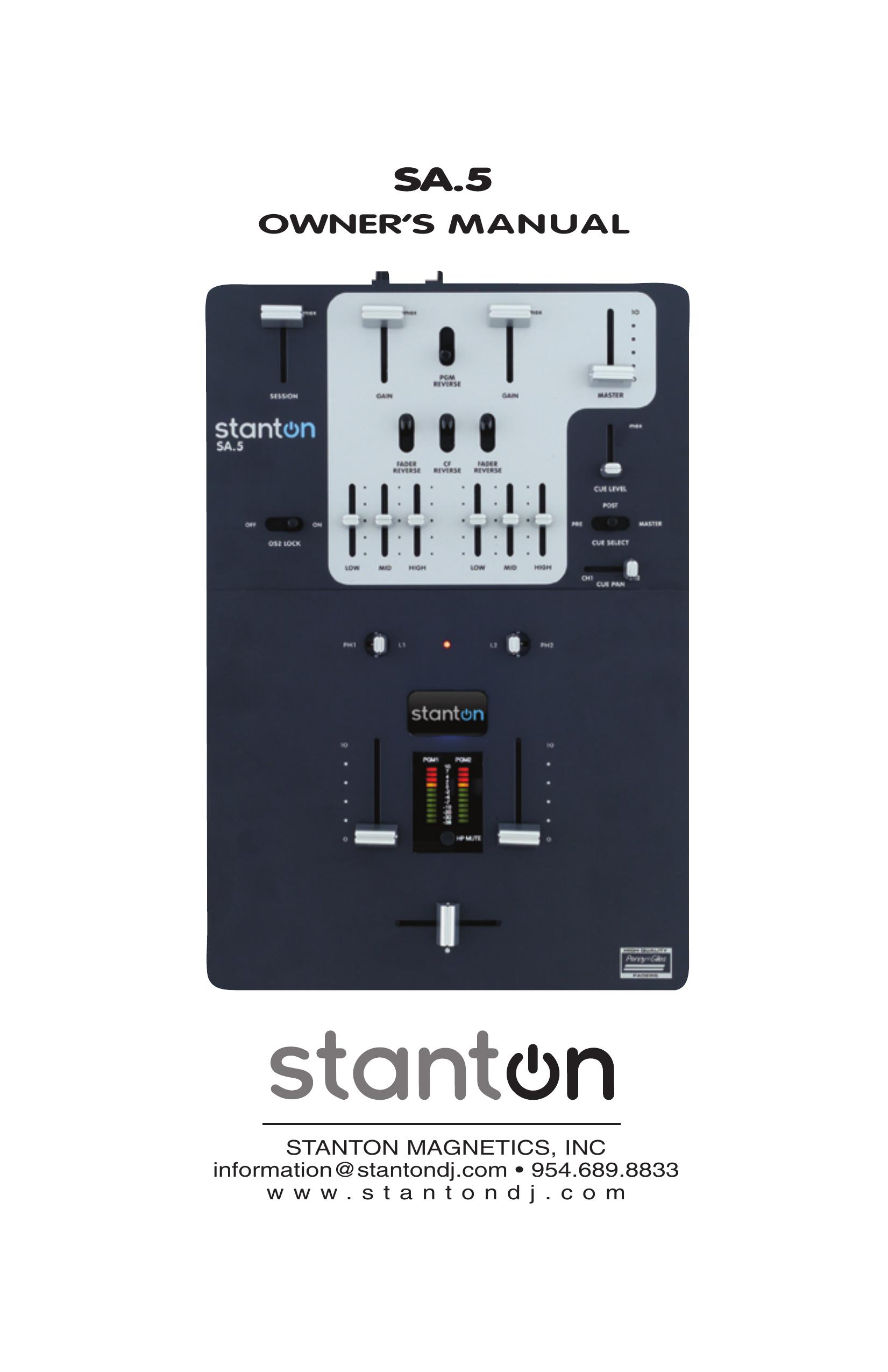 Stanton SA.5 DJ Equipment User Manual