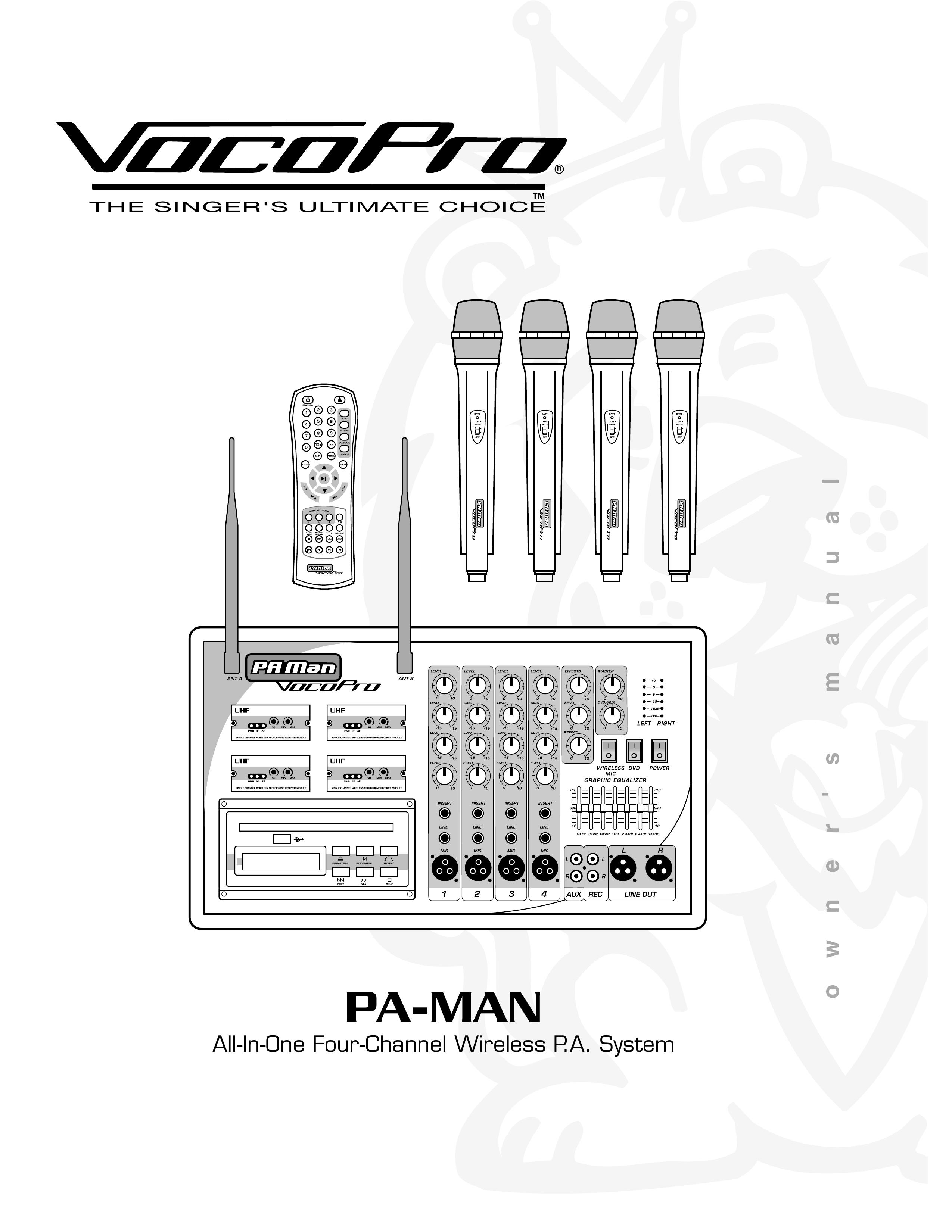 VocoPro PA-MAN DJ Equipment User Manual