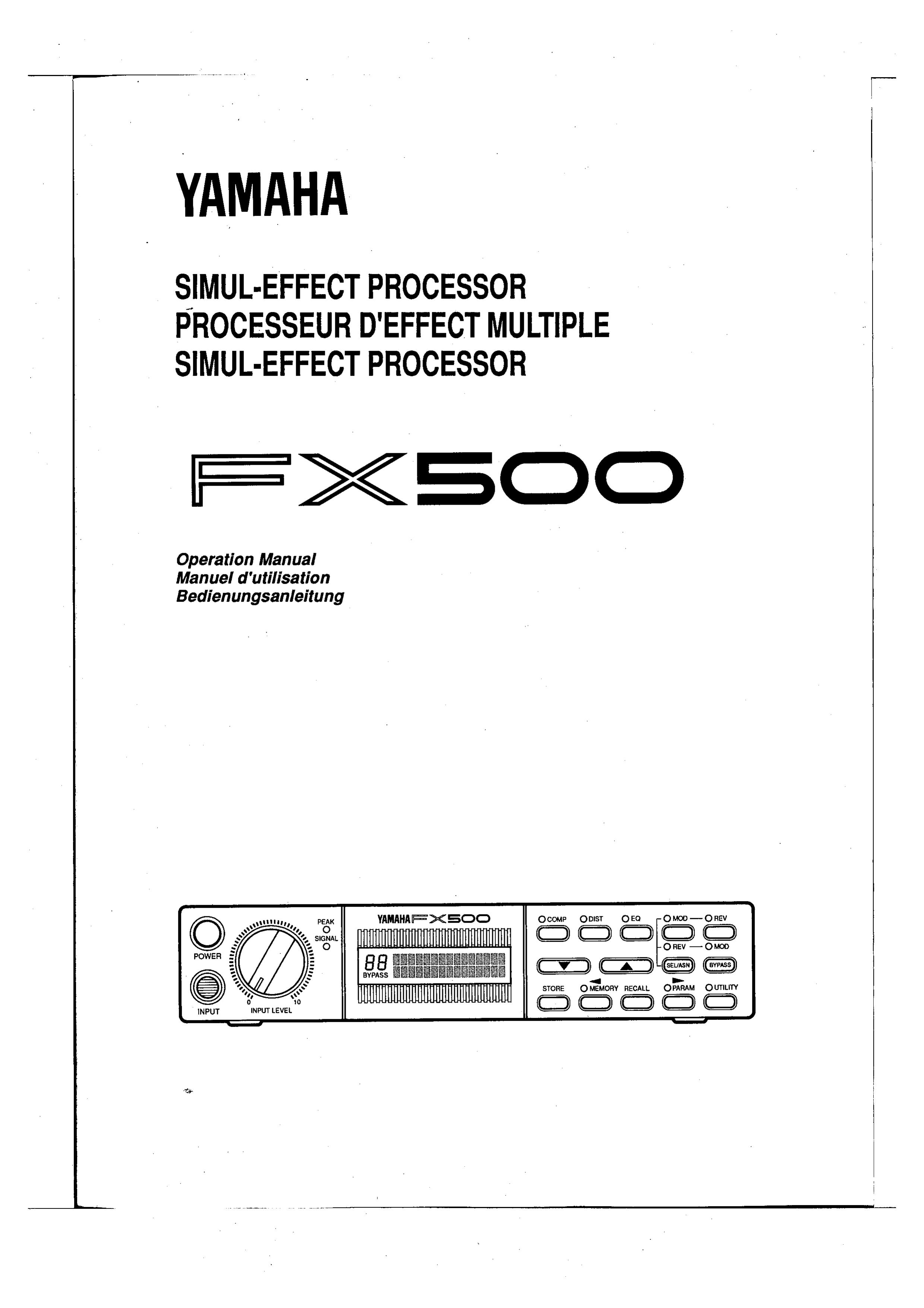 Yamaha FX500 DJ Equipment User Manual