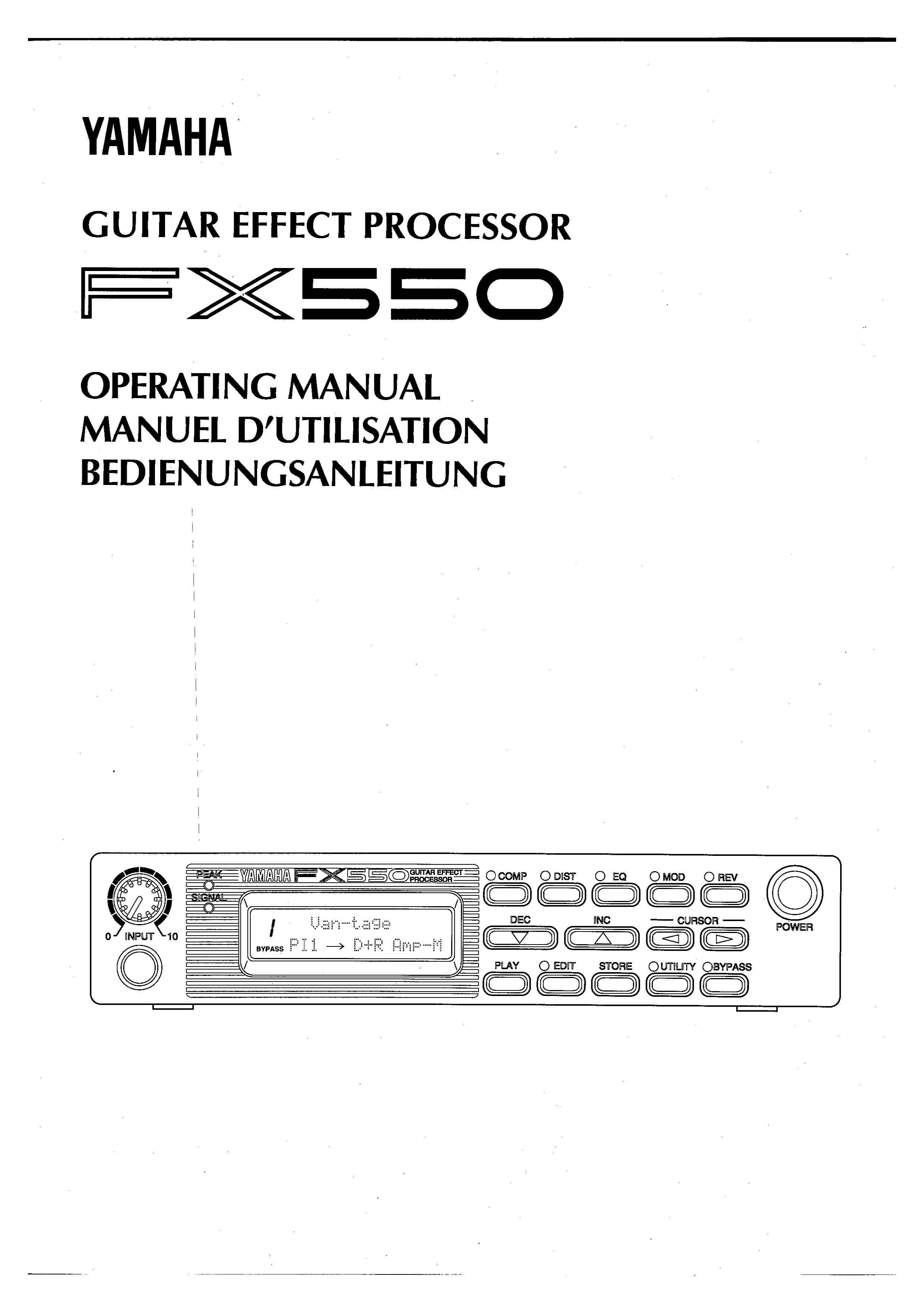 Yamaha FX550 DJ Equipment User Manual