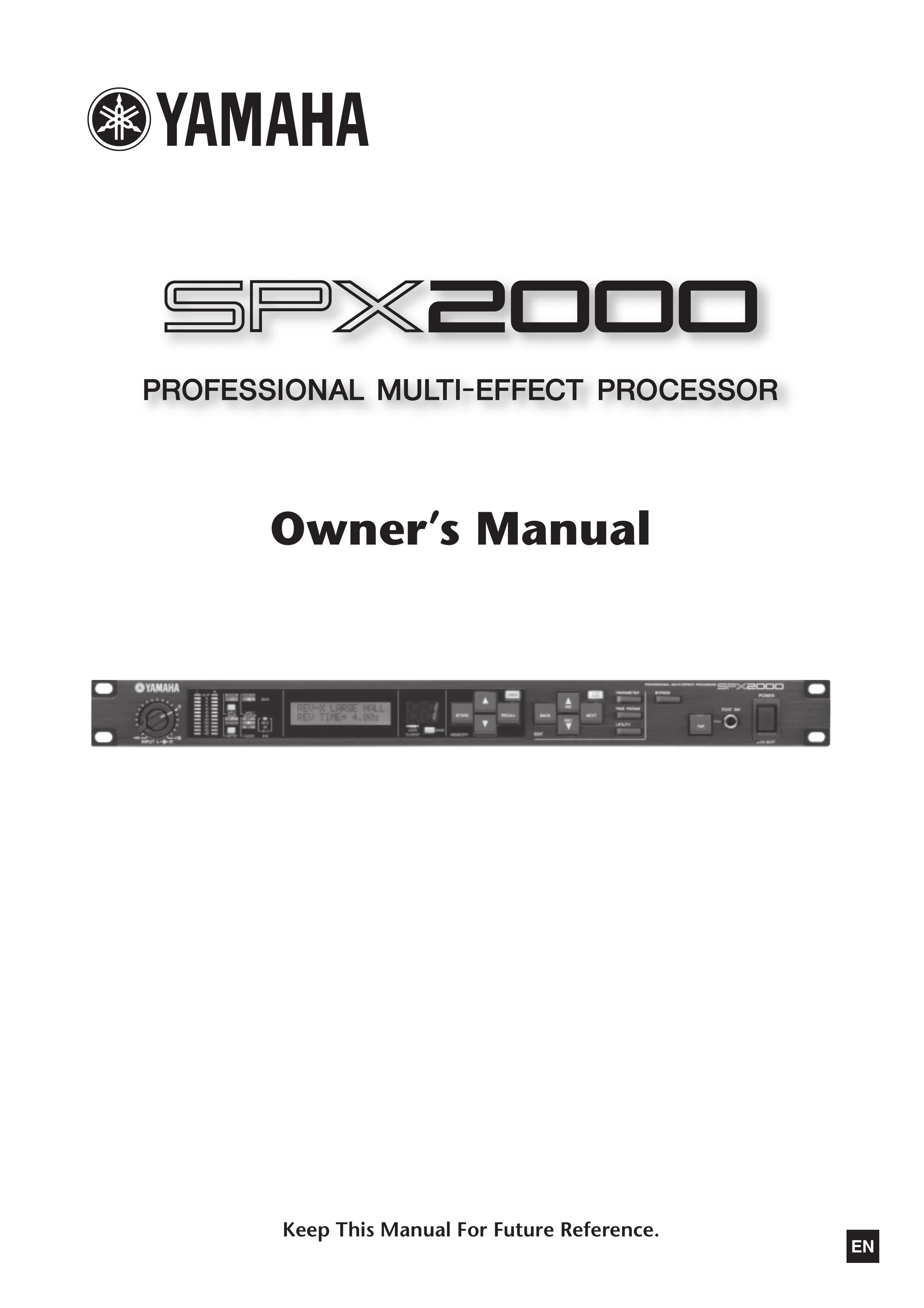 Yamaha SPX2000 DJ Equipment User Manual