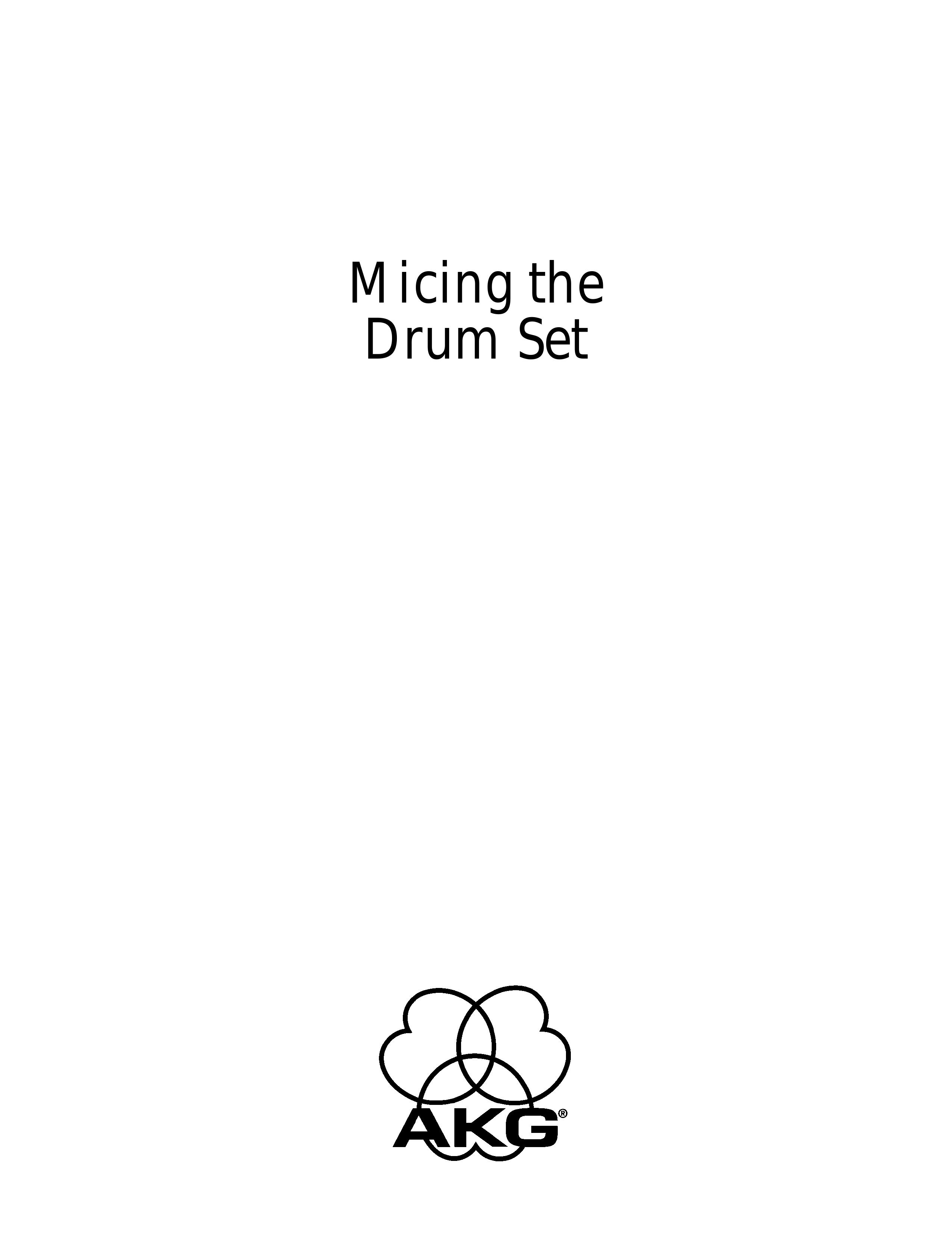 AKG Acoustics Micing Drums User Manual