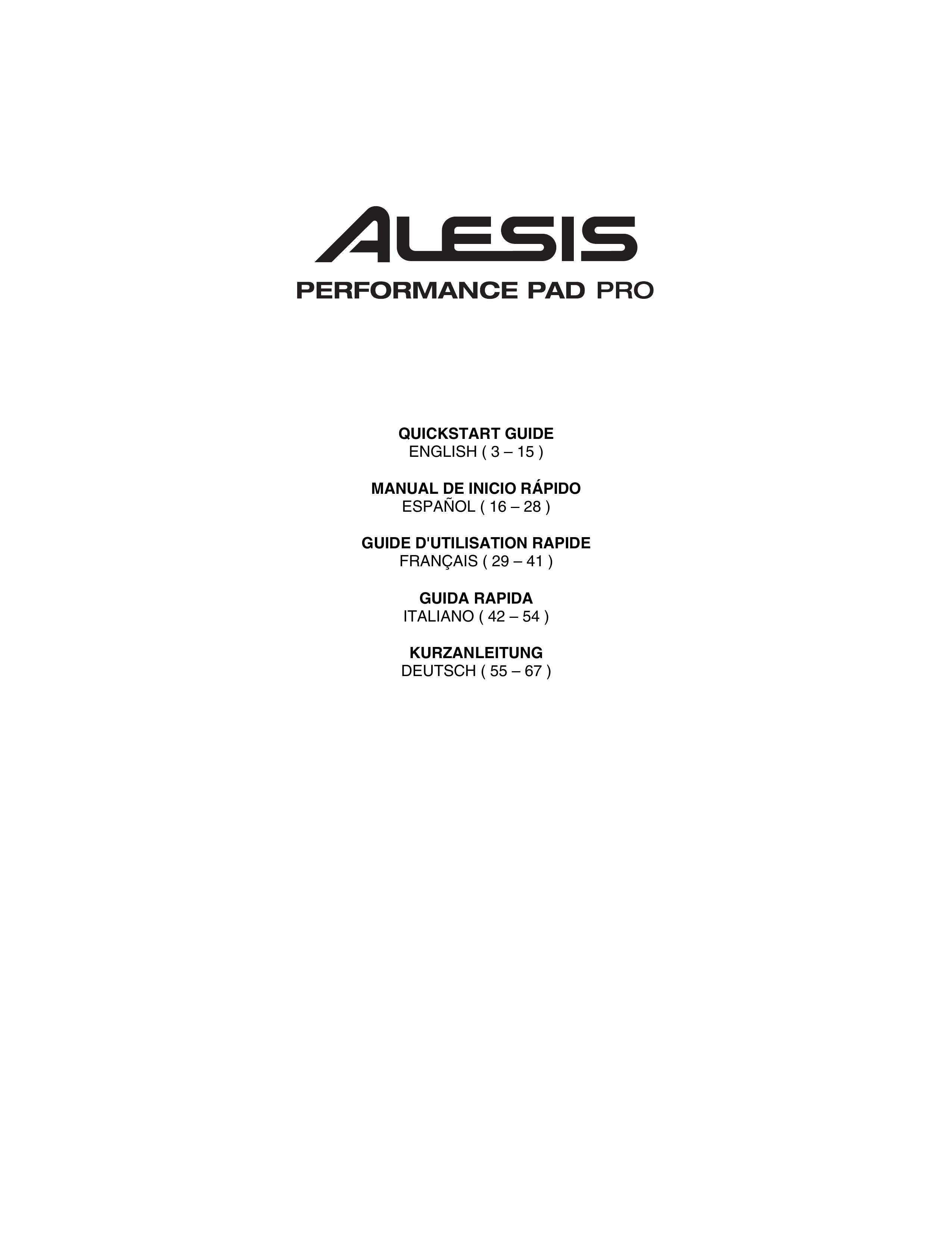 Alesis PERFORMANCE PAD PRO Drums User Manual
