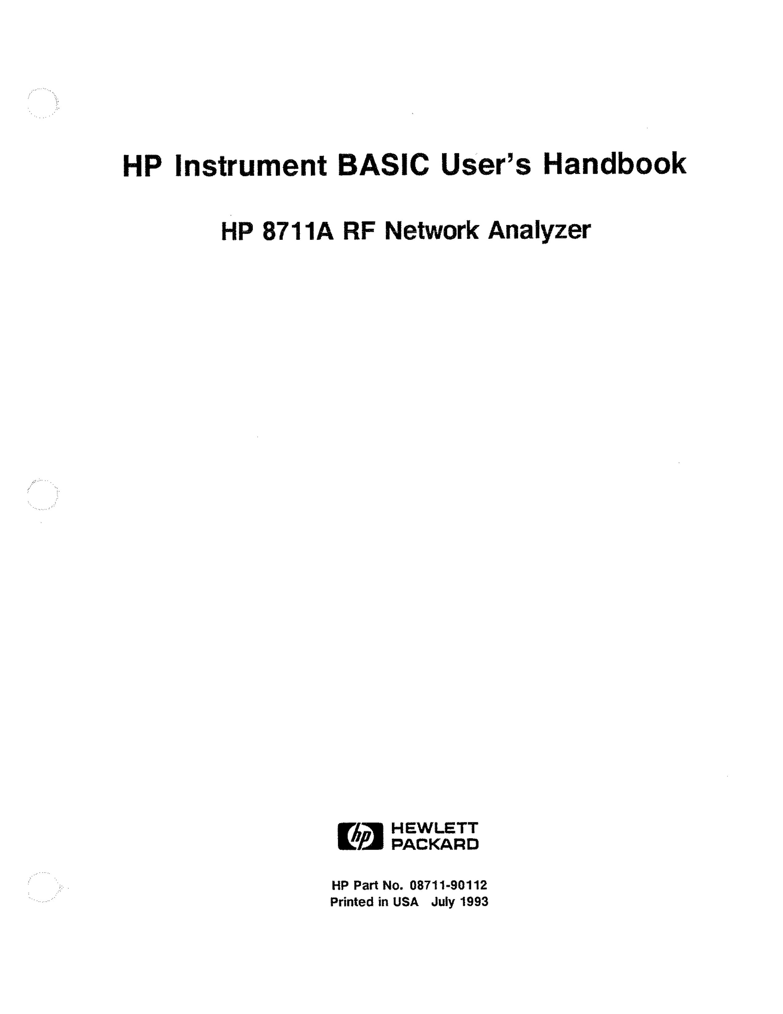 HP (Hewlett-Packard) HP 8711A RF Drums User Manual