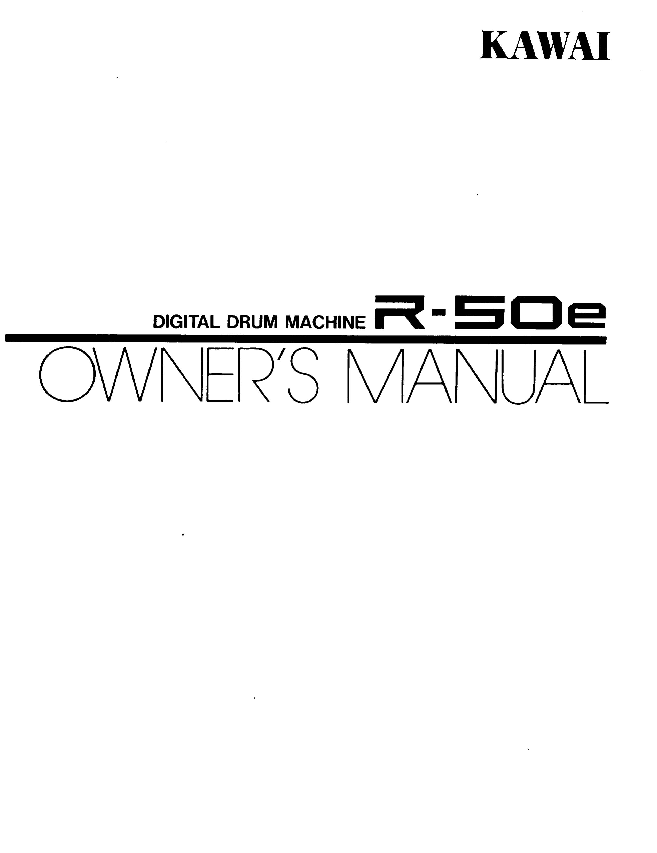 Kawai R-50e Drums User Manual