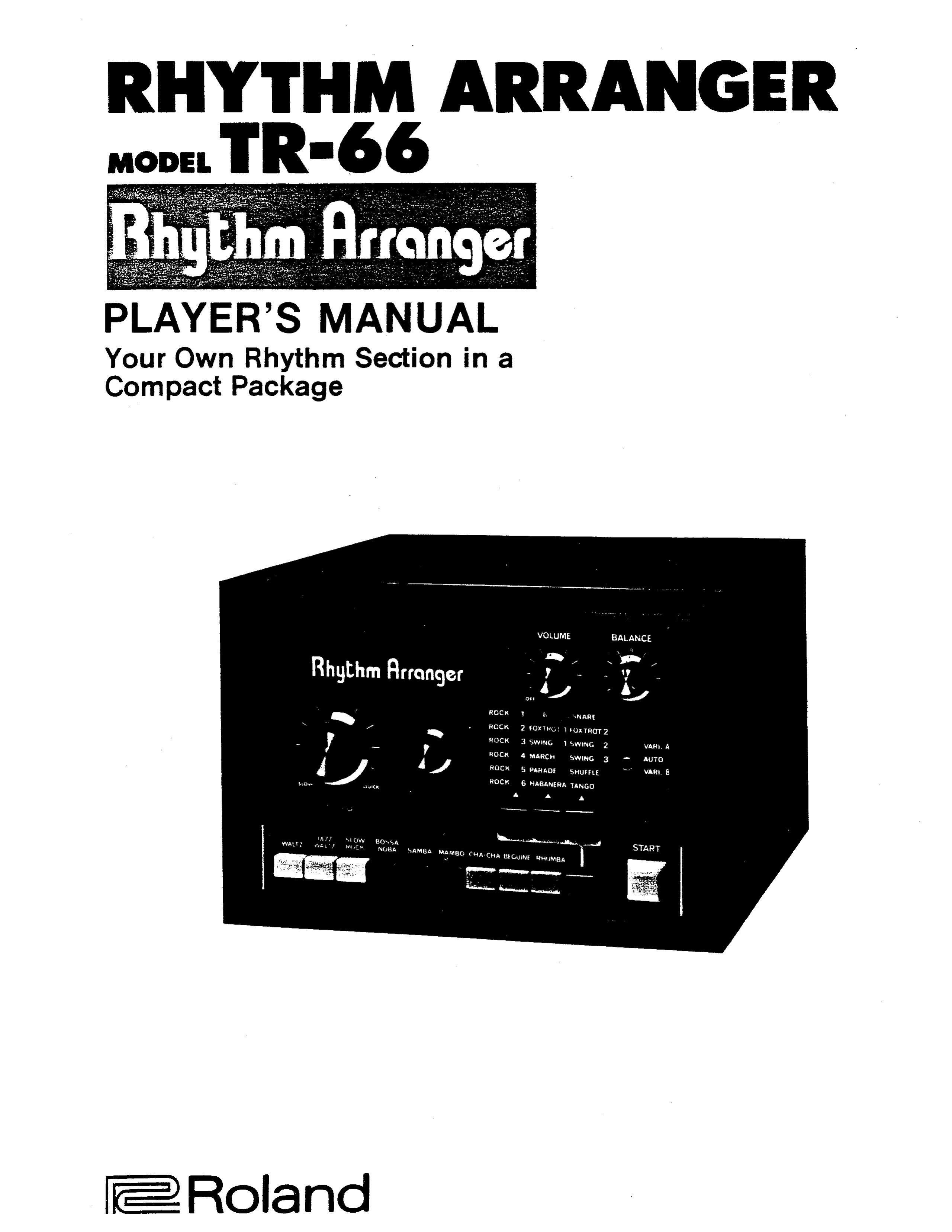 Roland TR-66 Drums User Manual