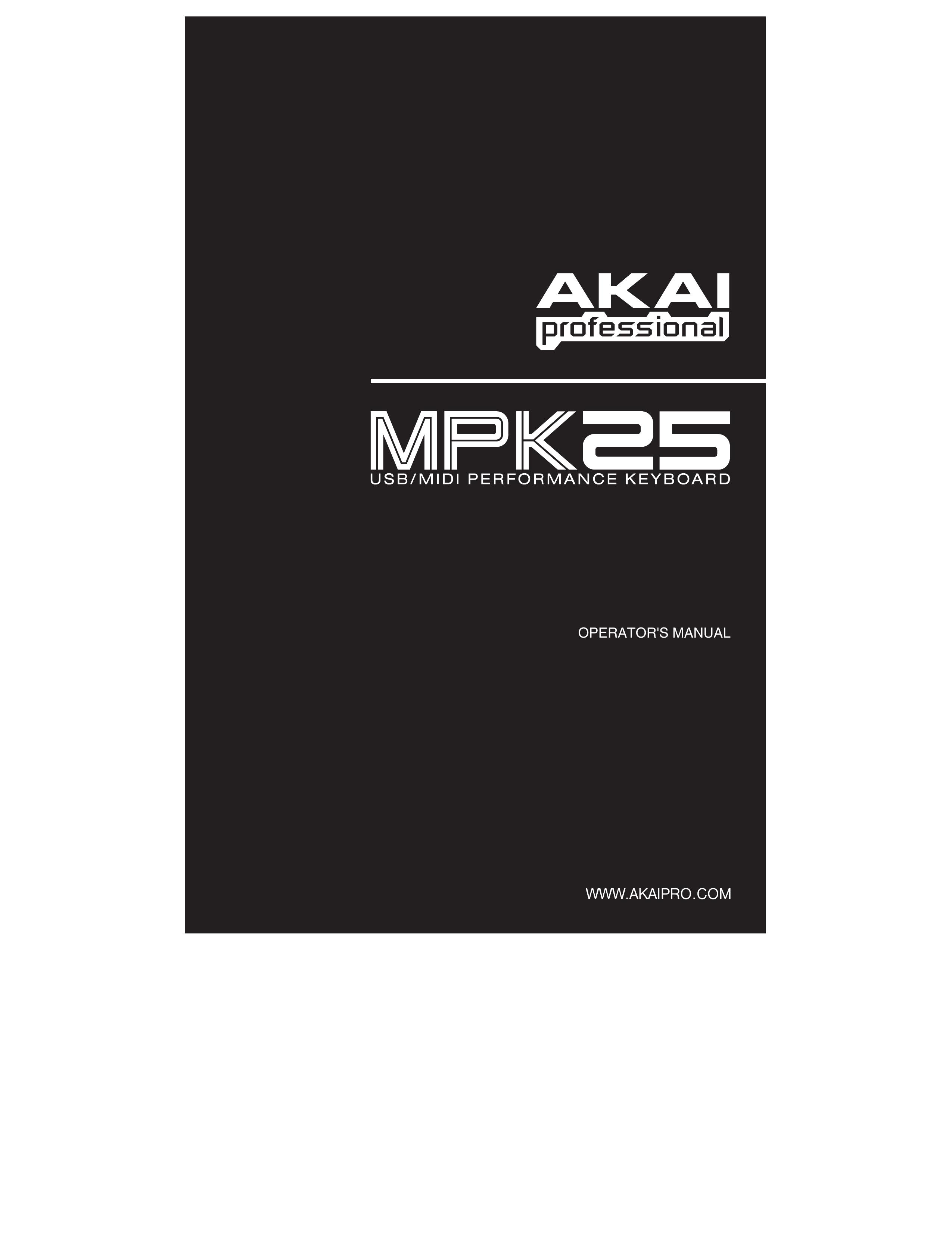 Akai MPK25 Electronic Keyboard User Manual
