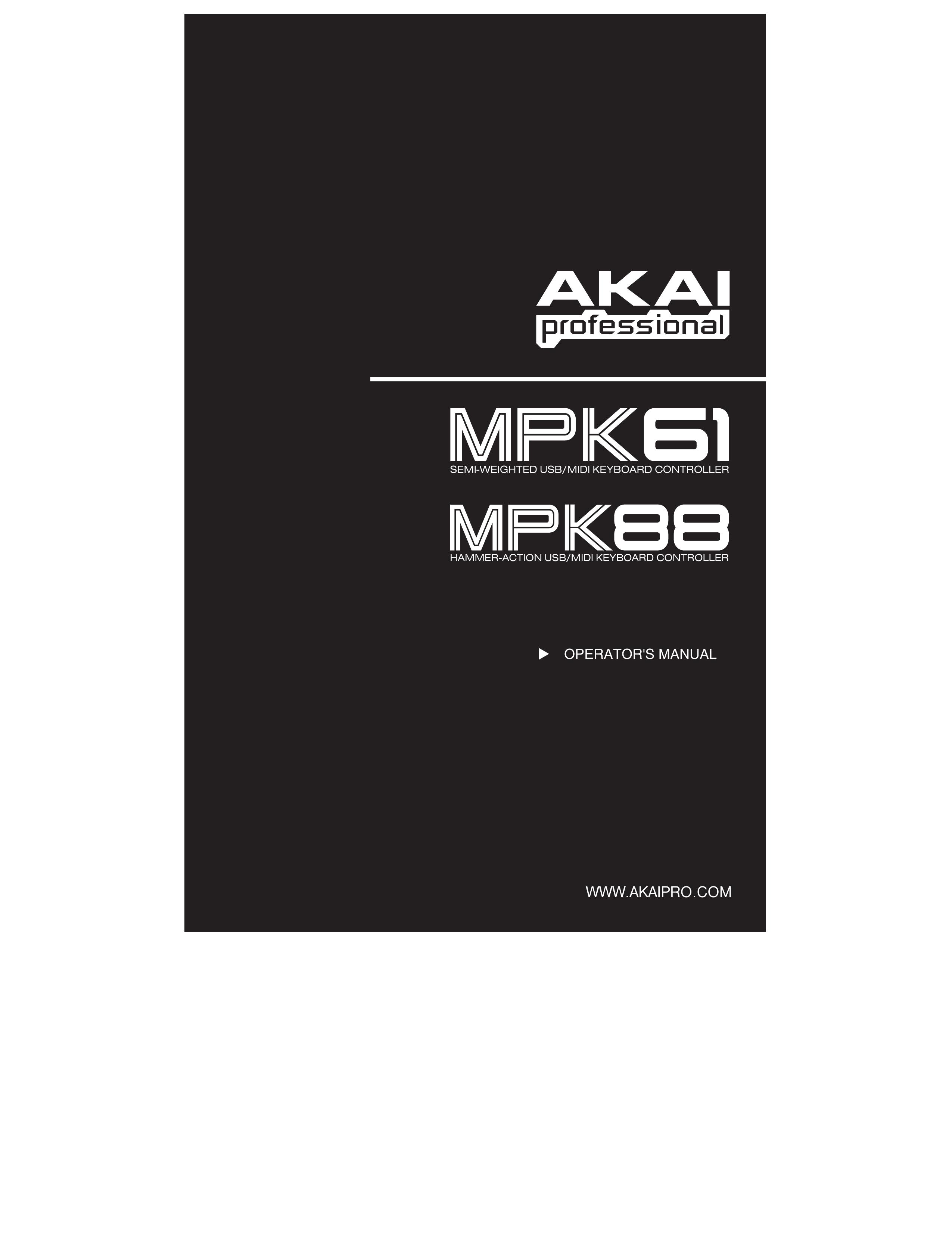 Akai MPK88 Electronic Keyboard User Manual