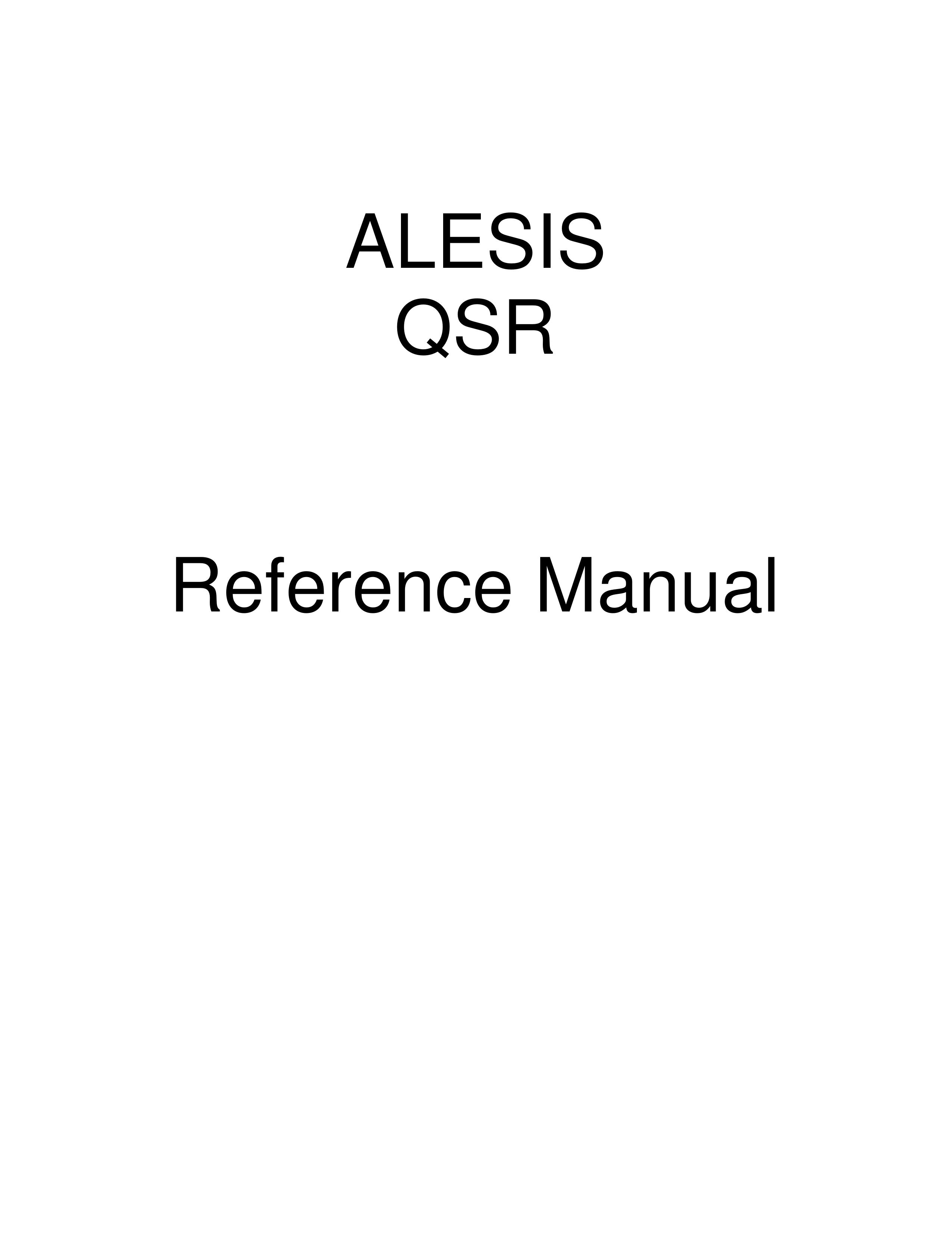 Alesis QSR 64 Electronic Keyboard User Manual