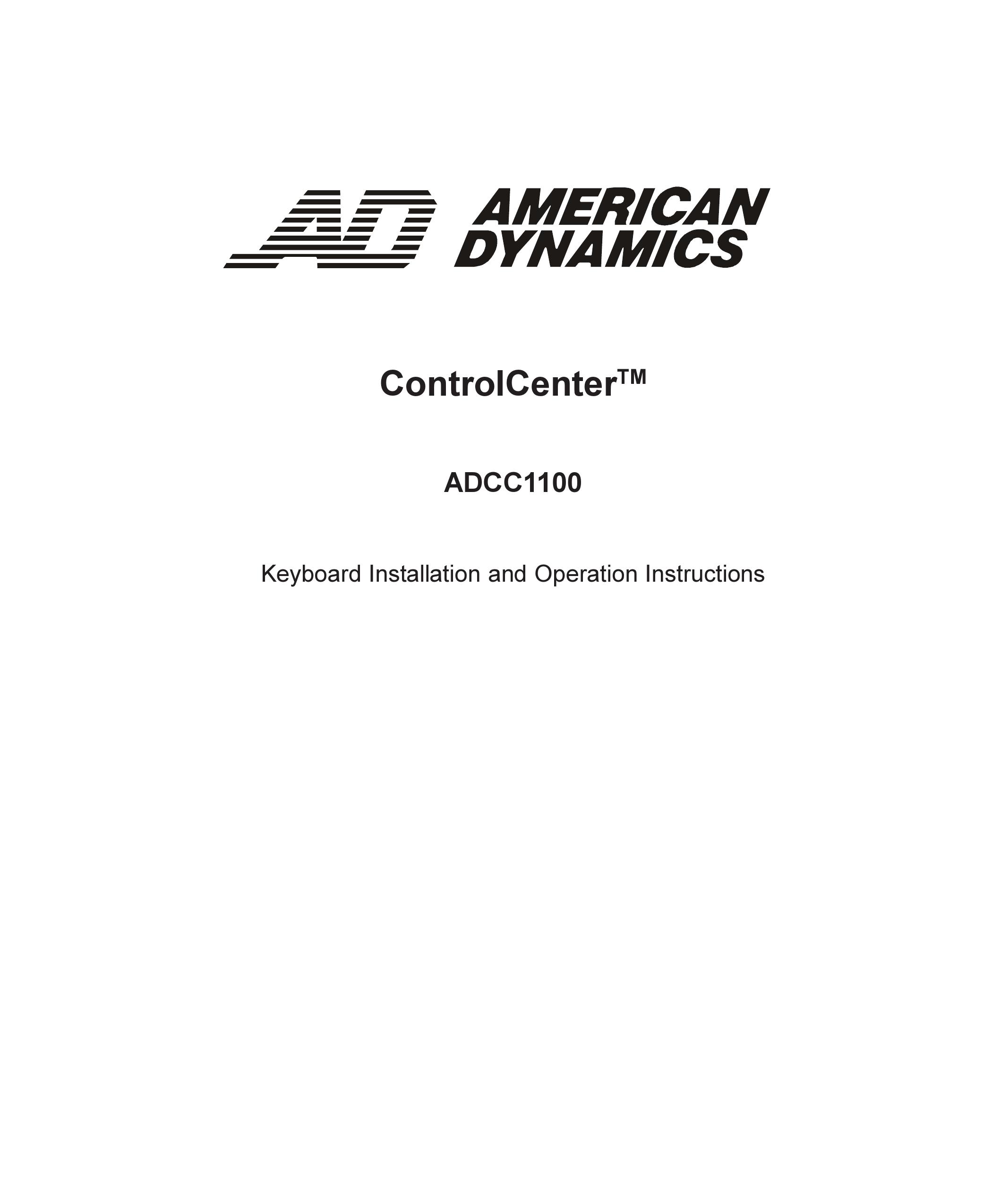 American Dynamics ADCC1100 Electronic Keyboard User Manual