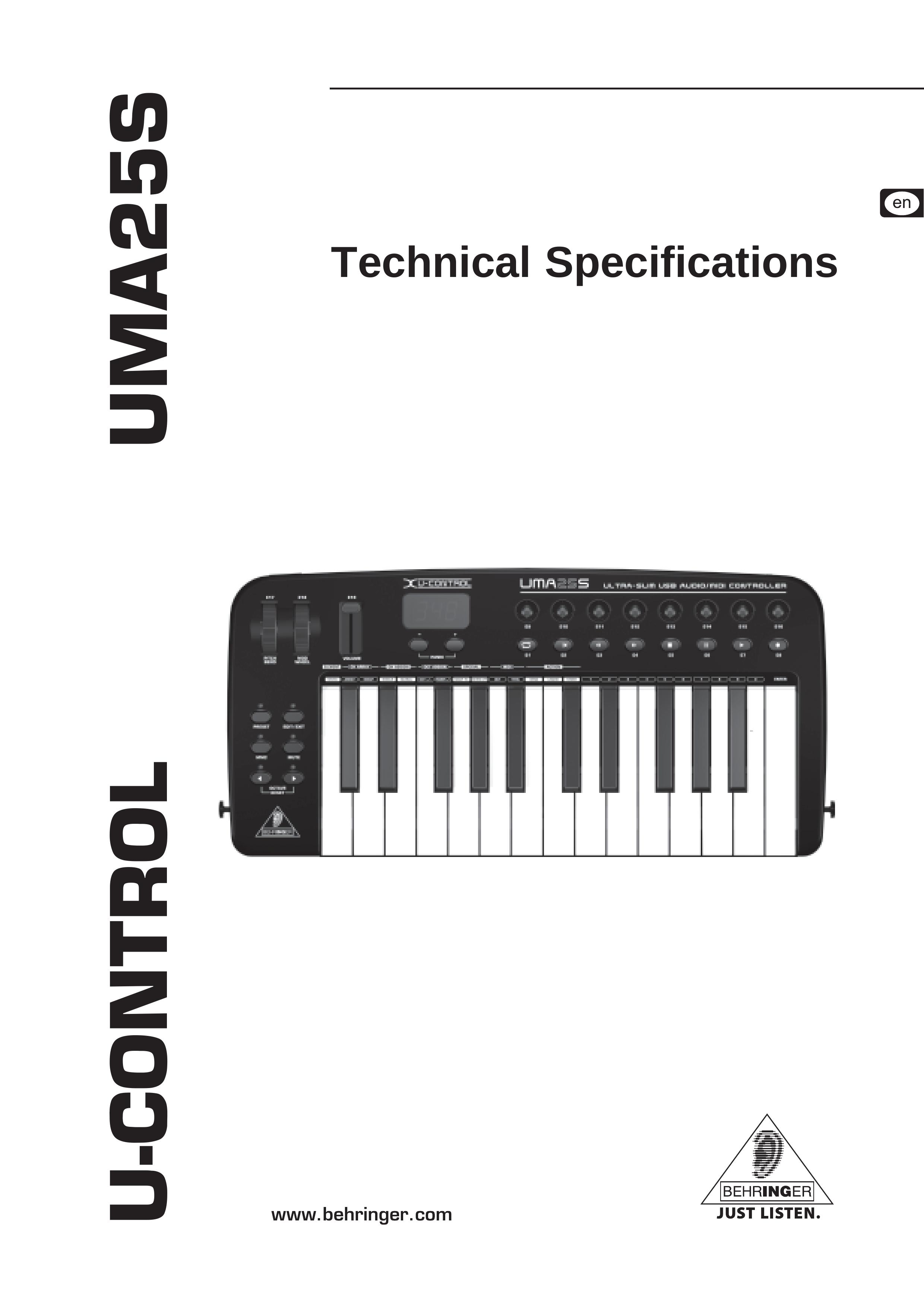 Behringer UMA25S Electronic Keyboard User Manual