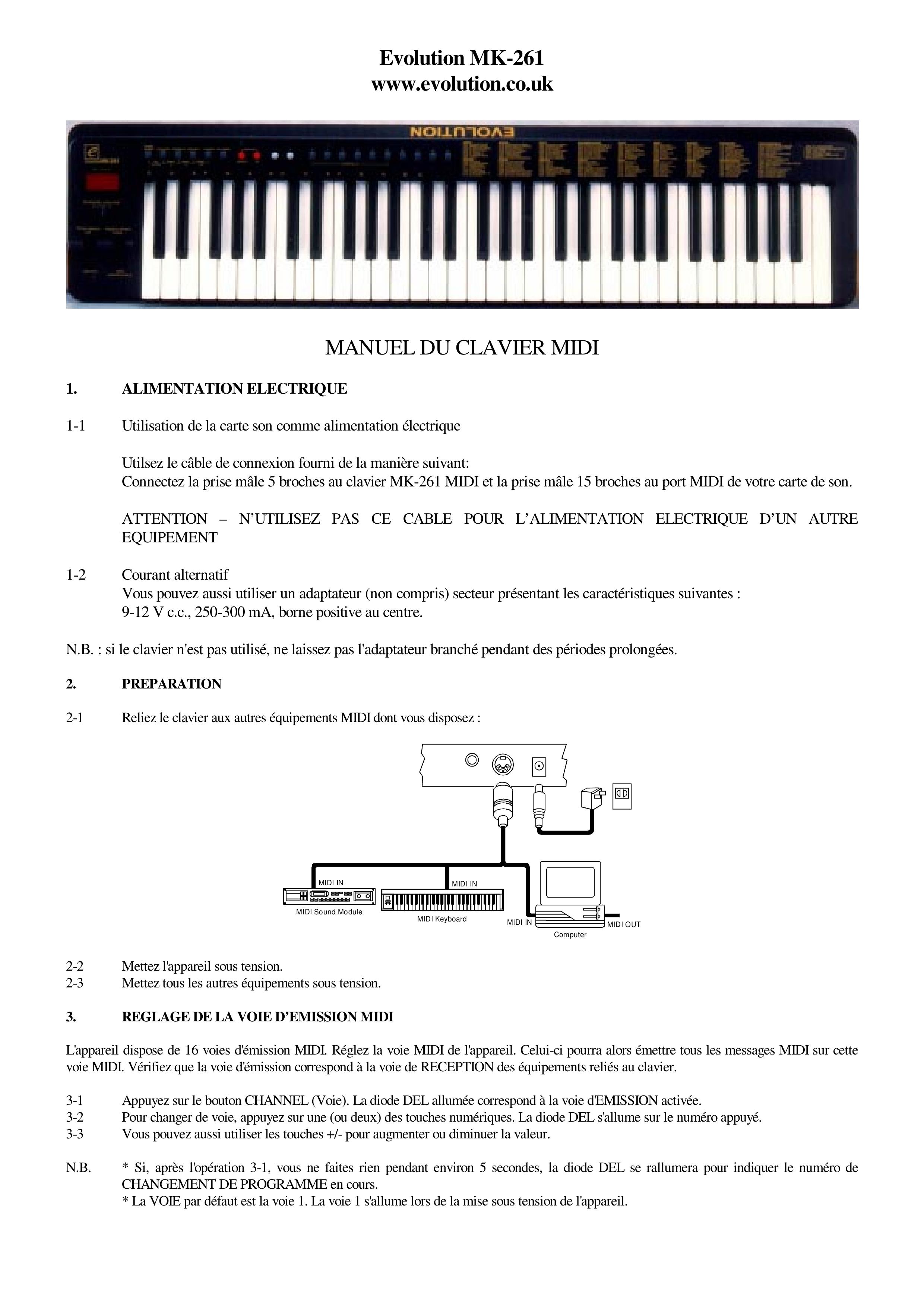 Evolution Technologies ME 102 Electronic Keyboard User Manual