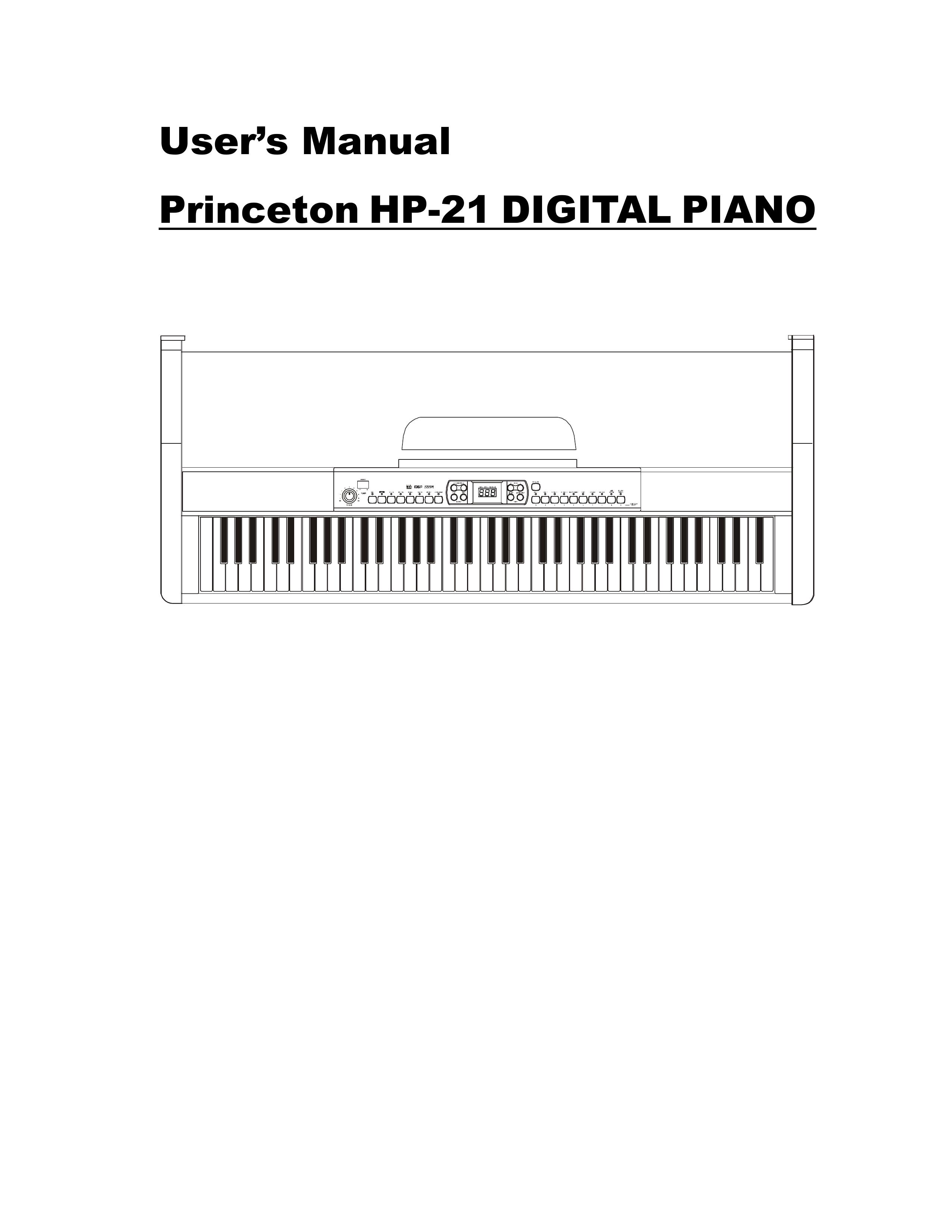 HP (Hewlett-Packard) Princeton HP-21 Electronic Keyboard User Manual