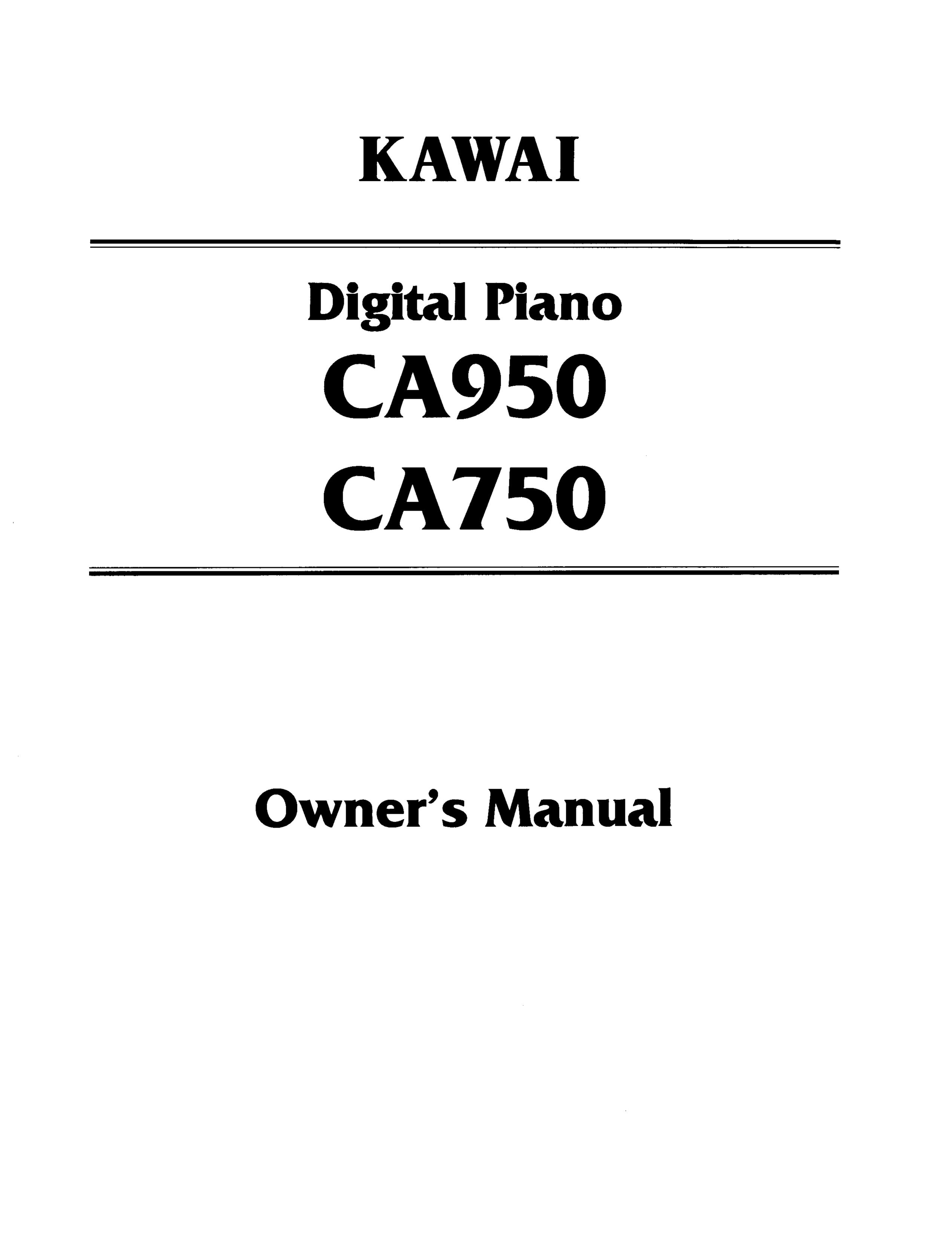 Kawai CA750 Electronic Keyboard User Manual