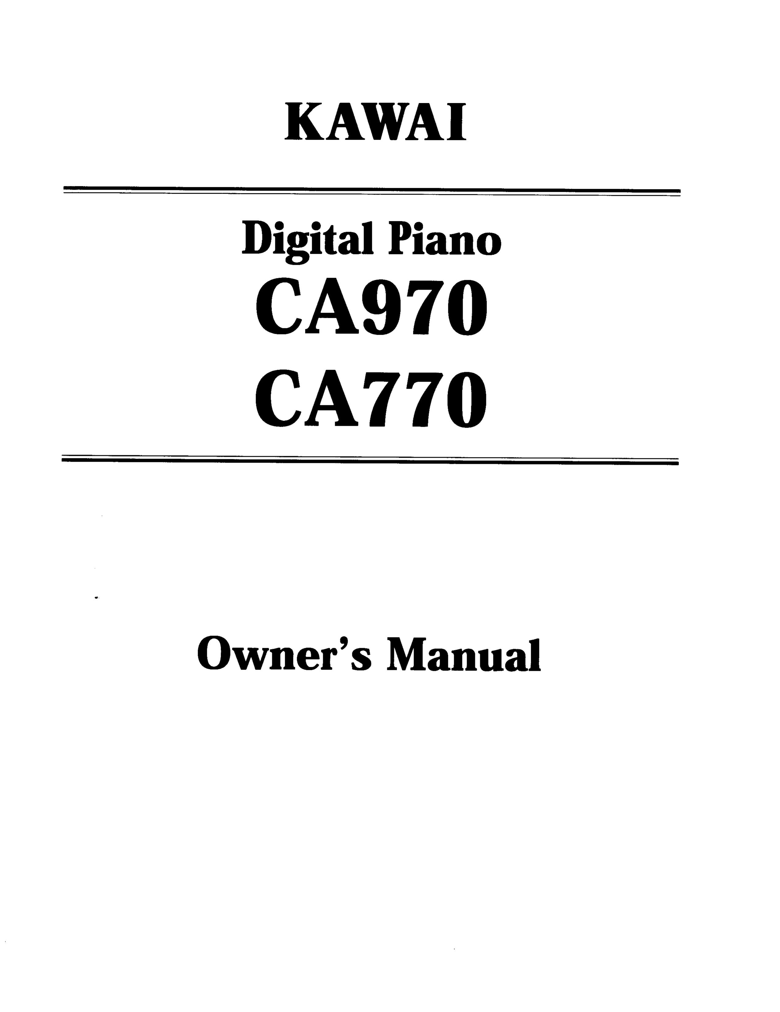 Kawai CA770 Electronic Keyboard User Manual