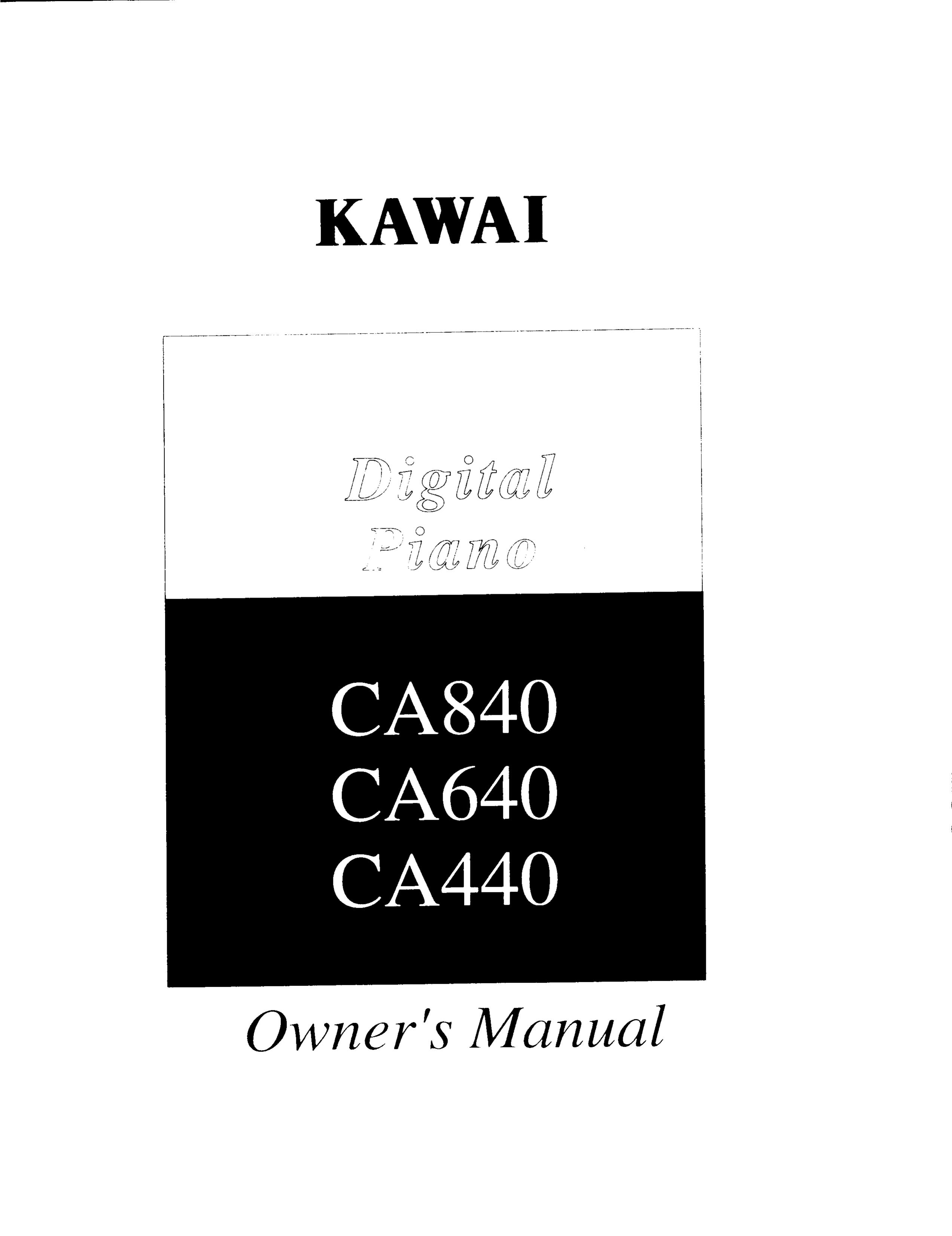 Kawai CA840 Electronic Keyboard User Manual