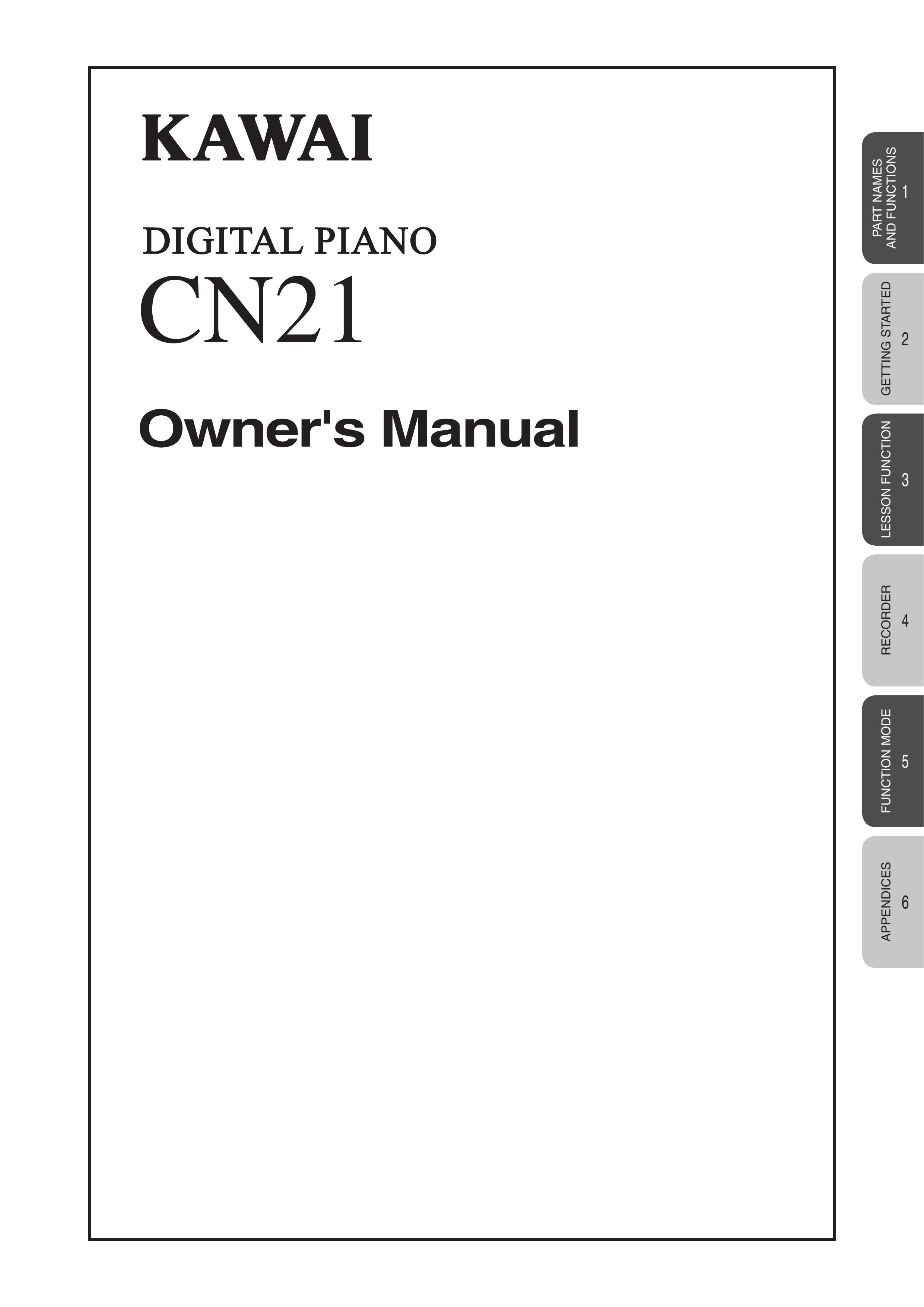 Kawai CN21 Electronic Keyboard User Manual
