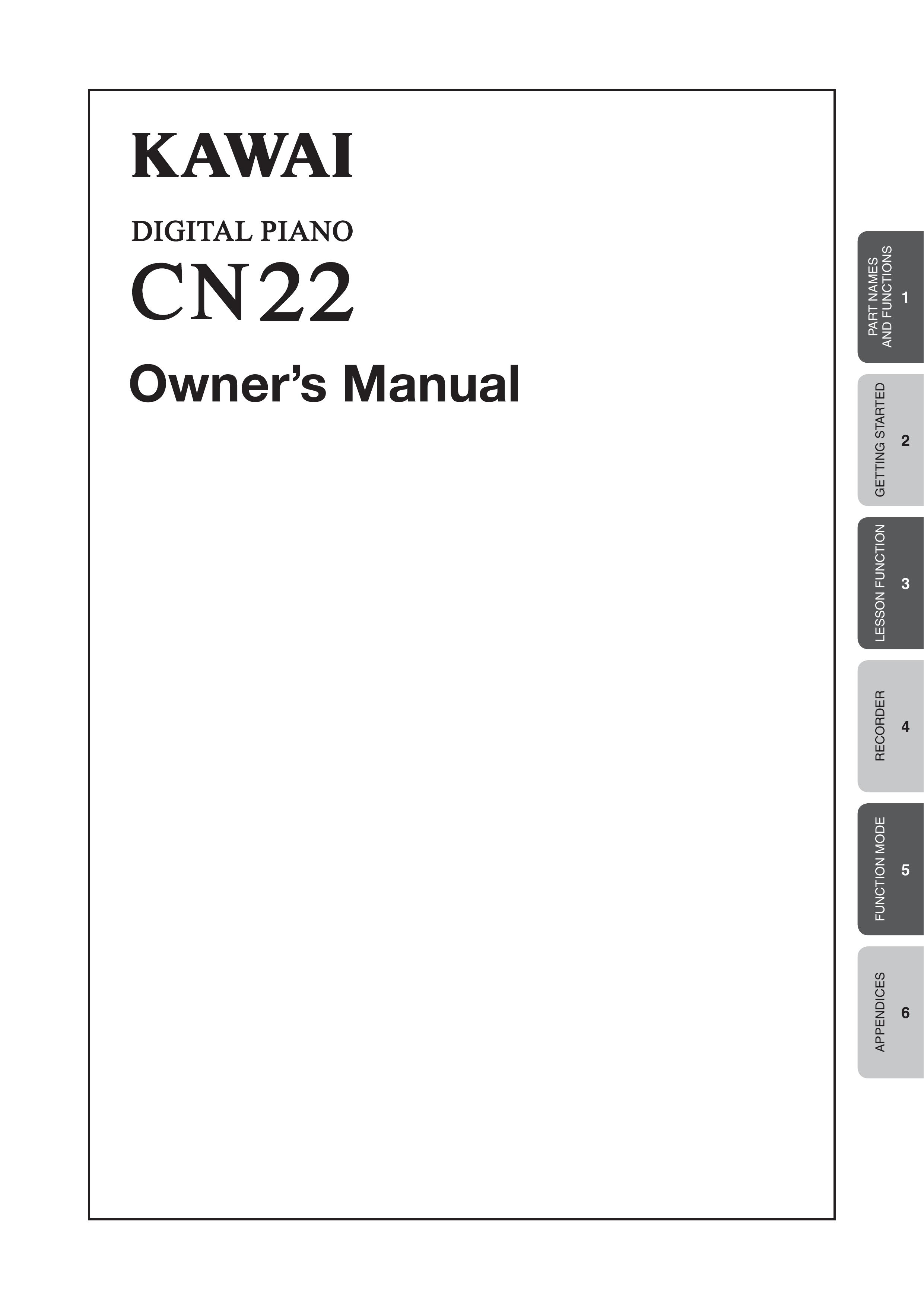 Kawai CN22 Electronic Keyboard User Manual