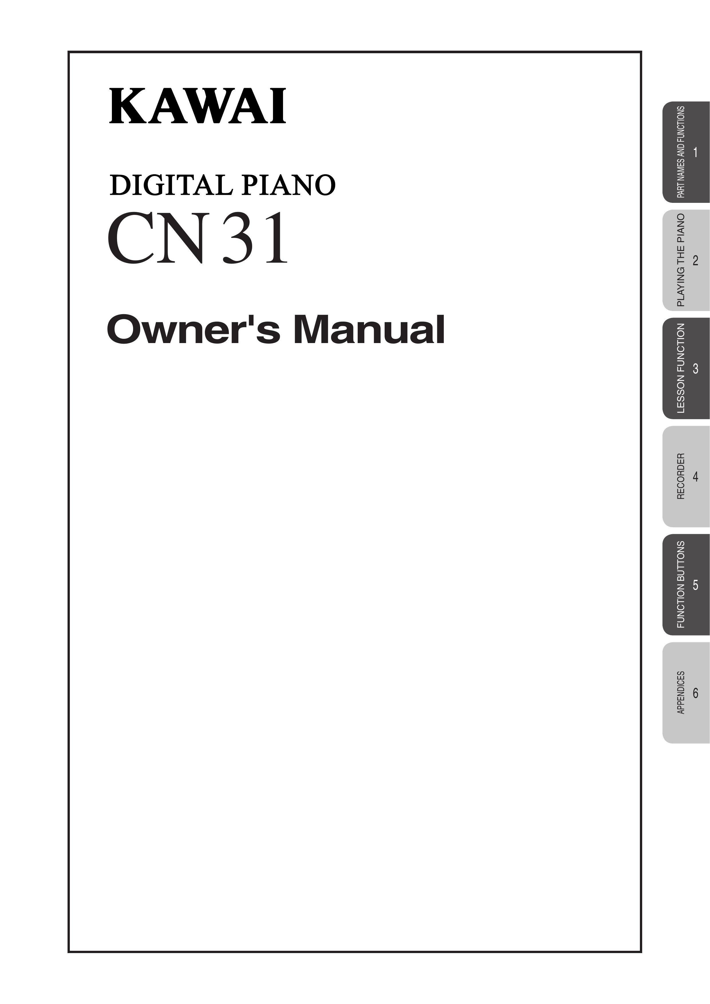 Kawai CN31 Electronic Keyboard User Manual