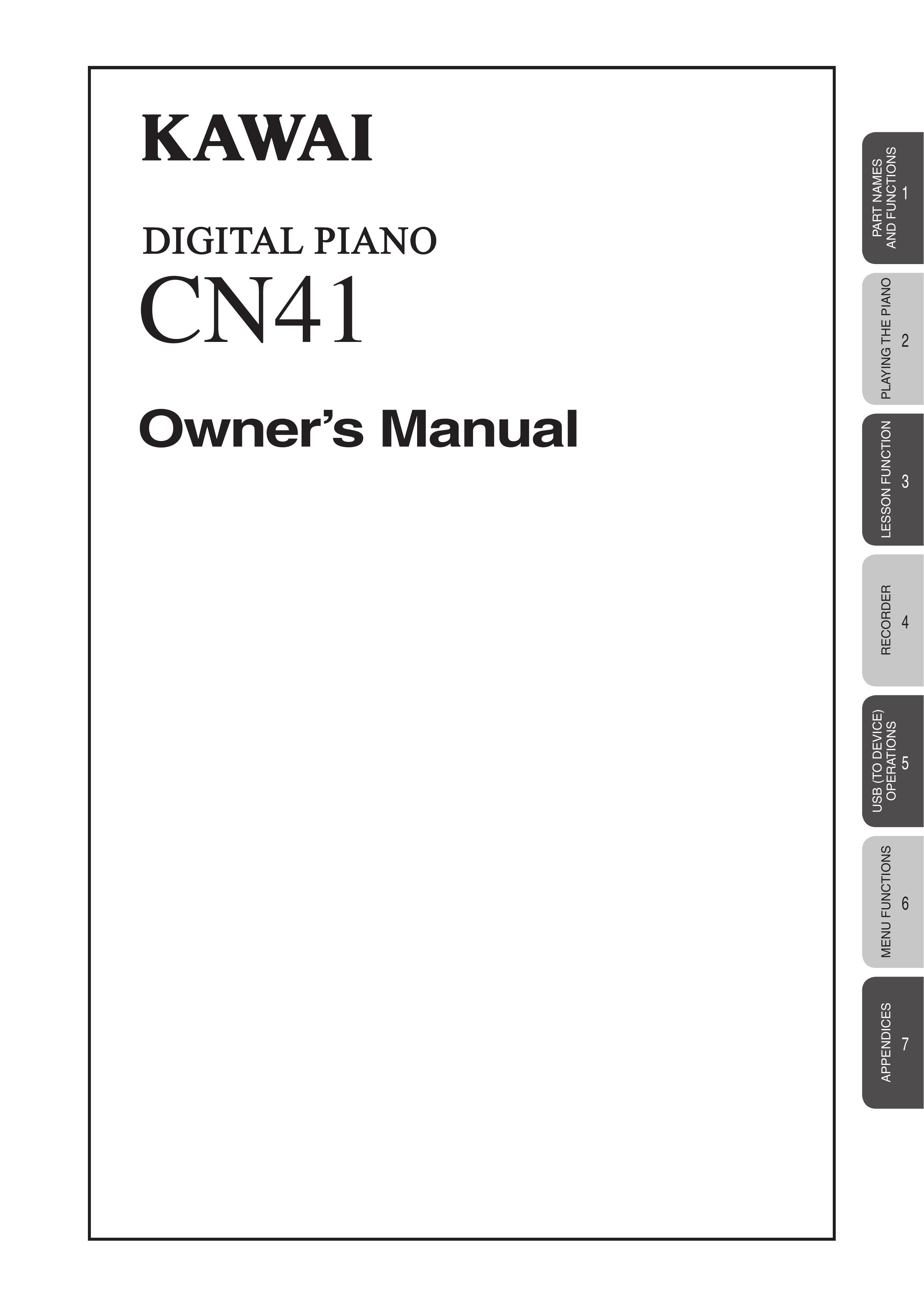 Kawai CN41 Electronic Keyboard User Manual