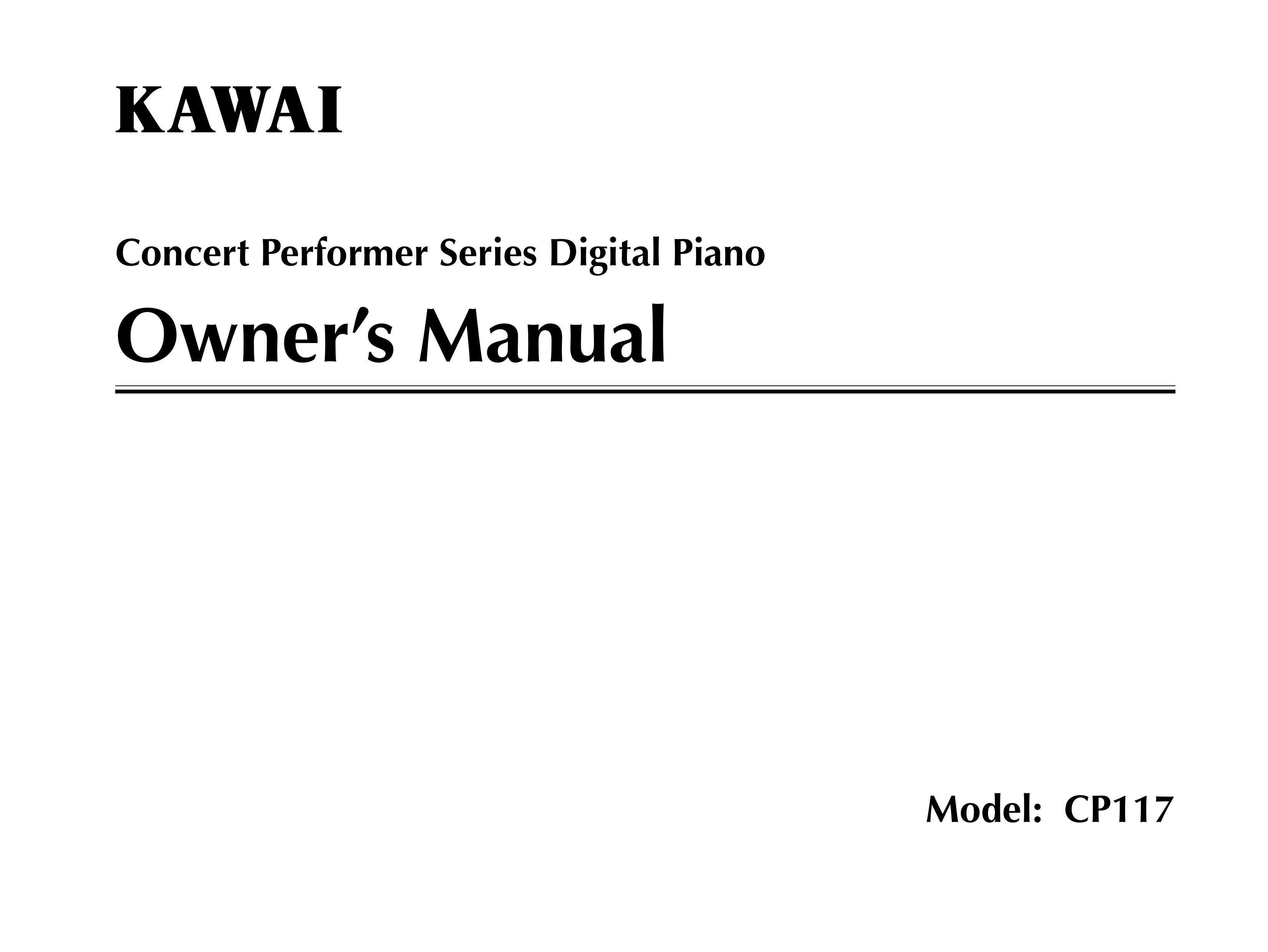 Kawai CP117 Electronic Keyboard User Manual