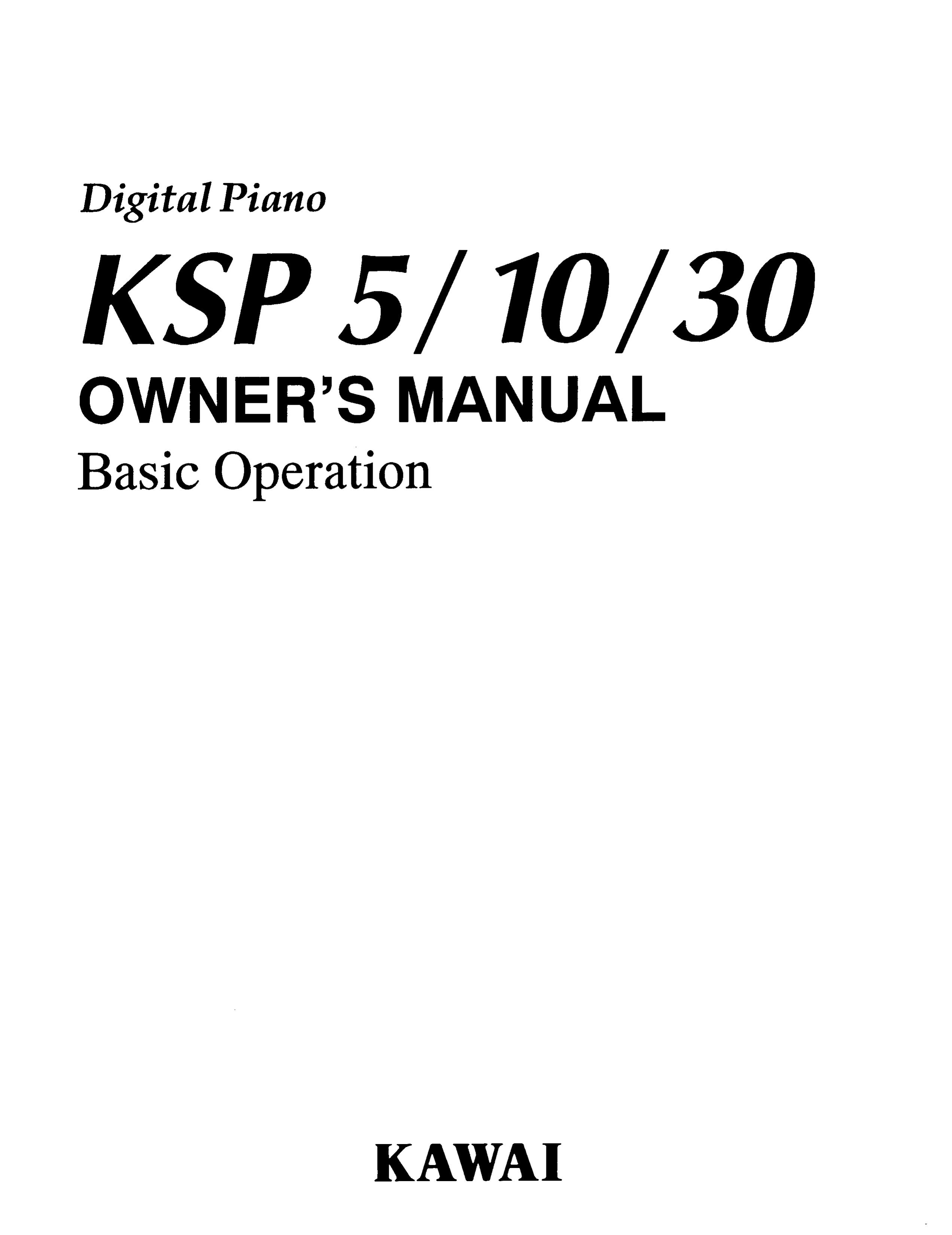 Kawai KSP5 Electronic Keyboard User Manual