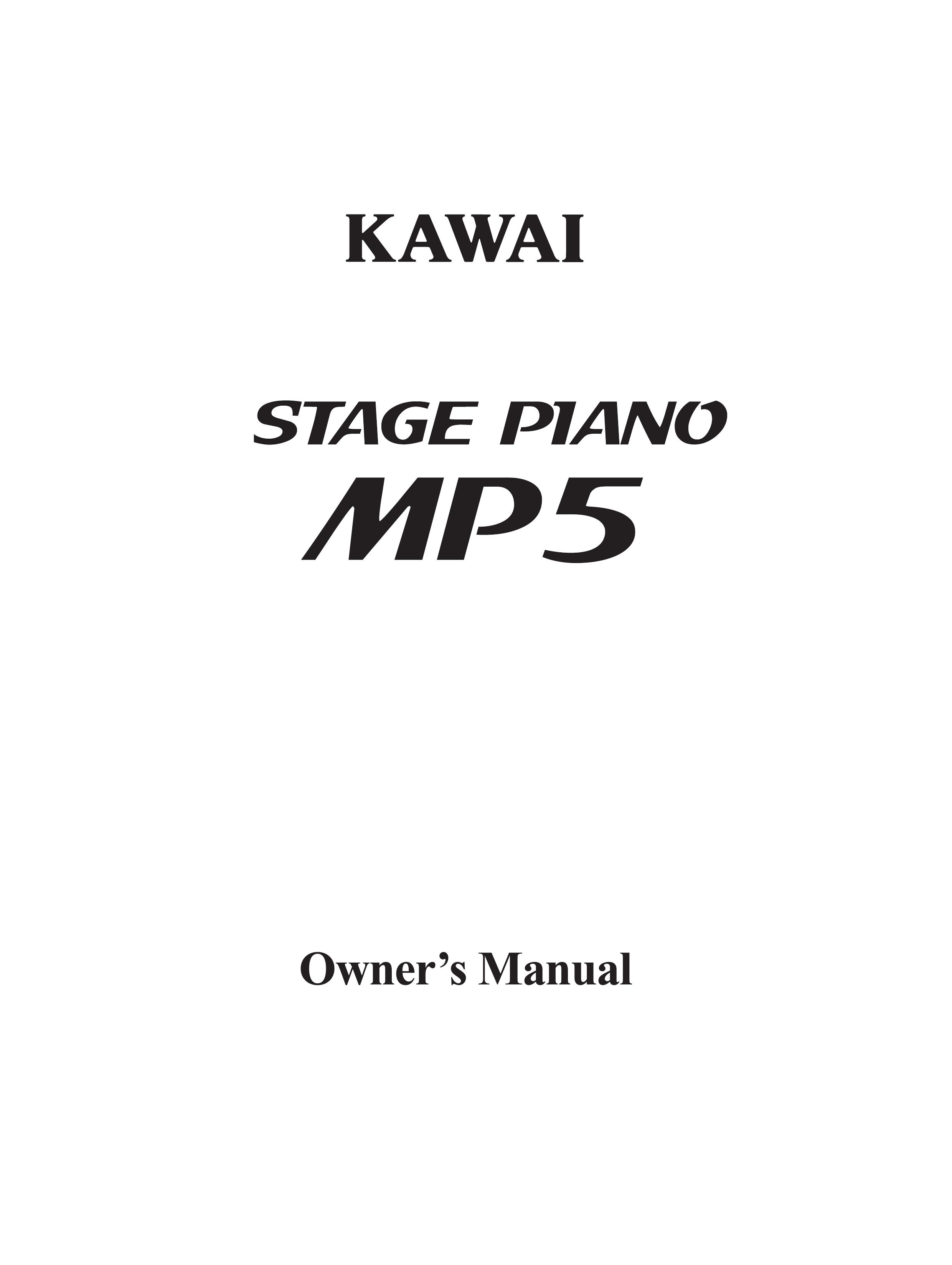 Kawai MP5 Electronic Keyboard User Manual