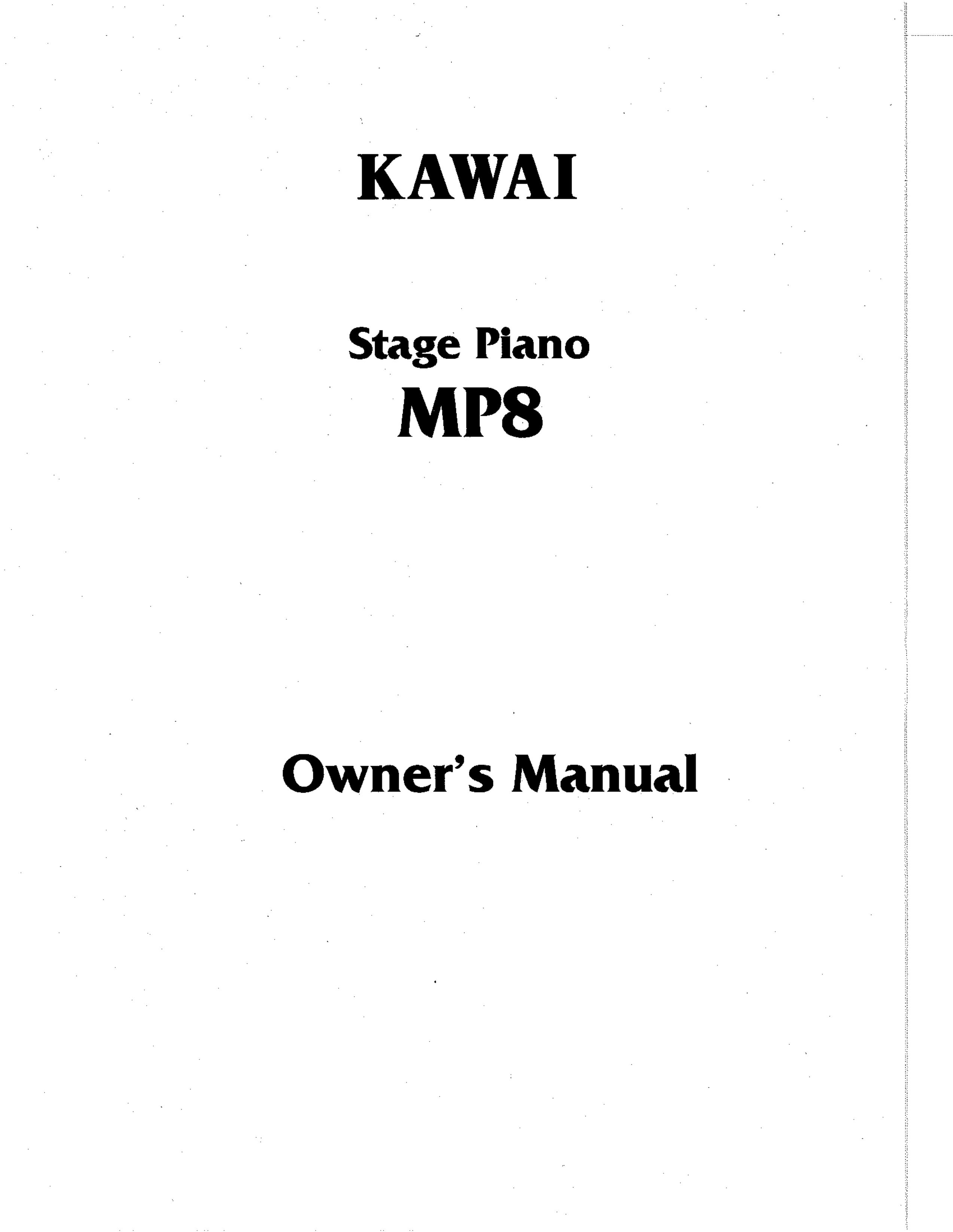 Kawai MP8 Electronic Keyboard User Manual
