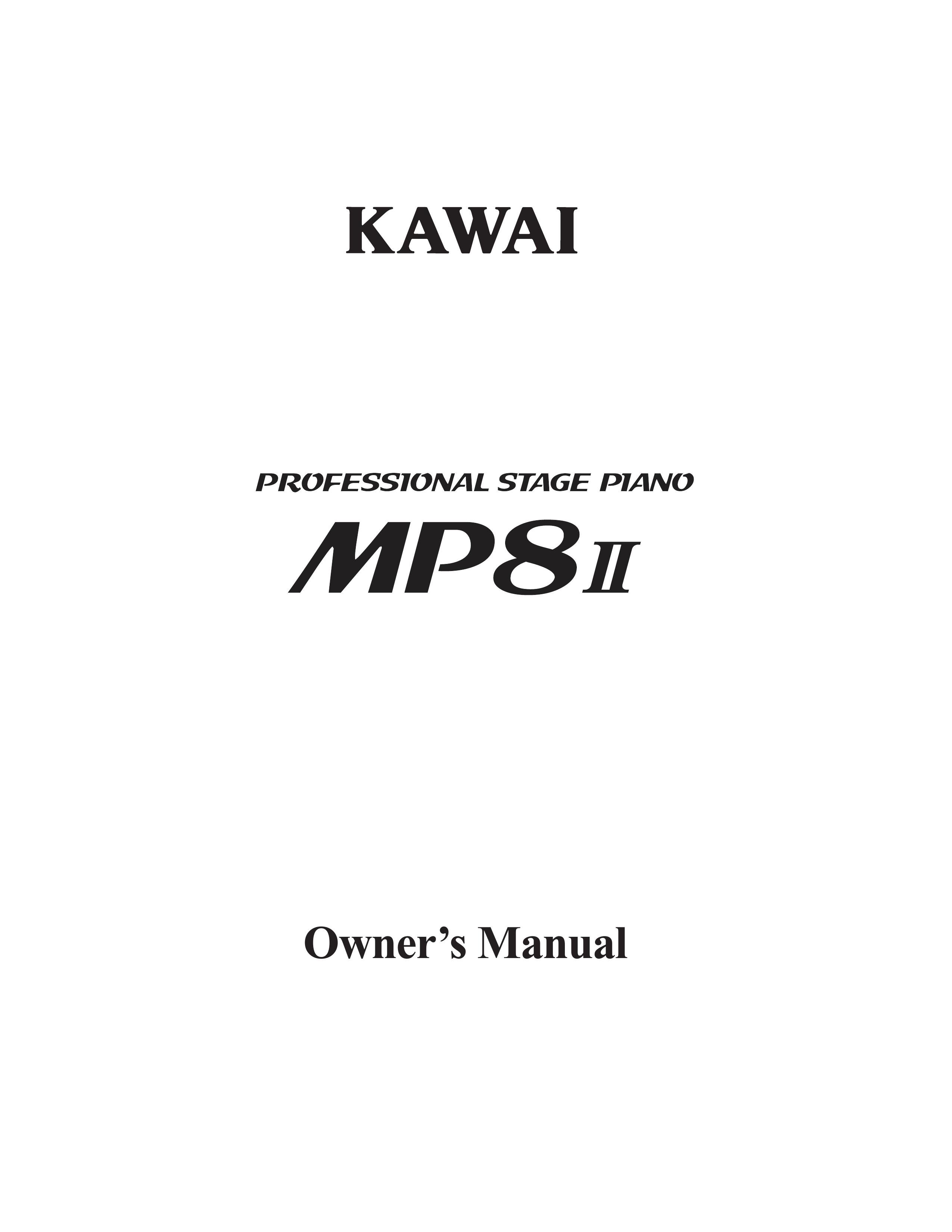 Kawai MP8II Electronic Keyboard User Manual