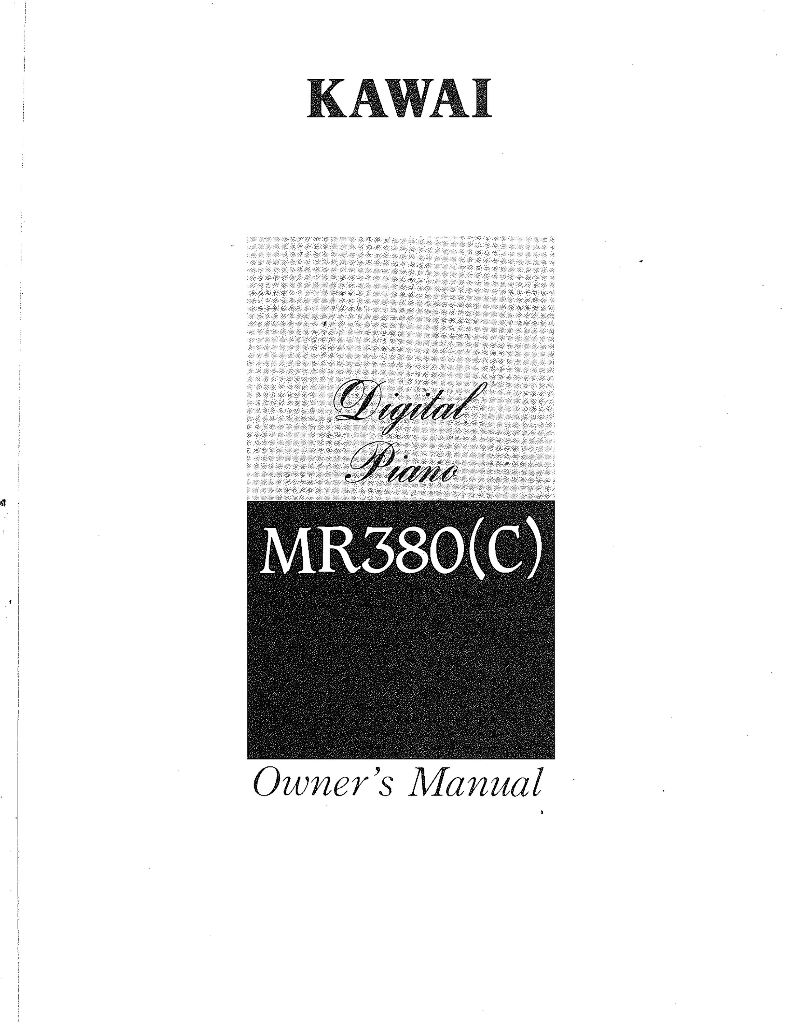 Kawai MR380(C) Electronic Keyboard User Manual