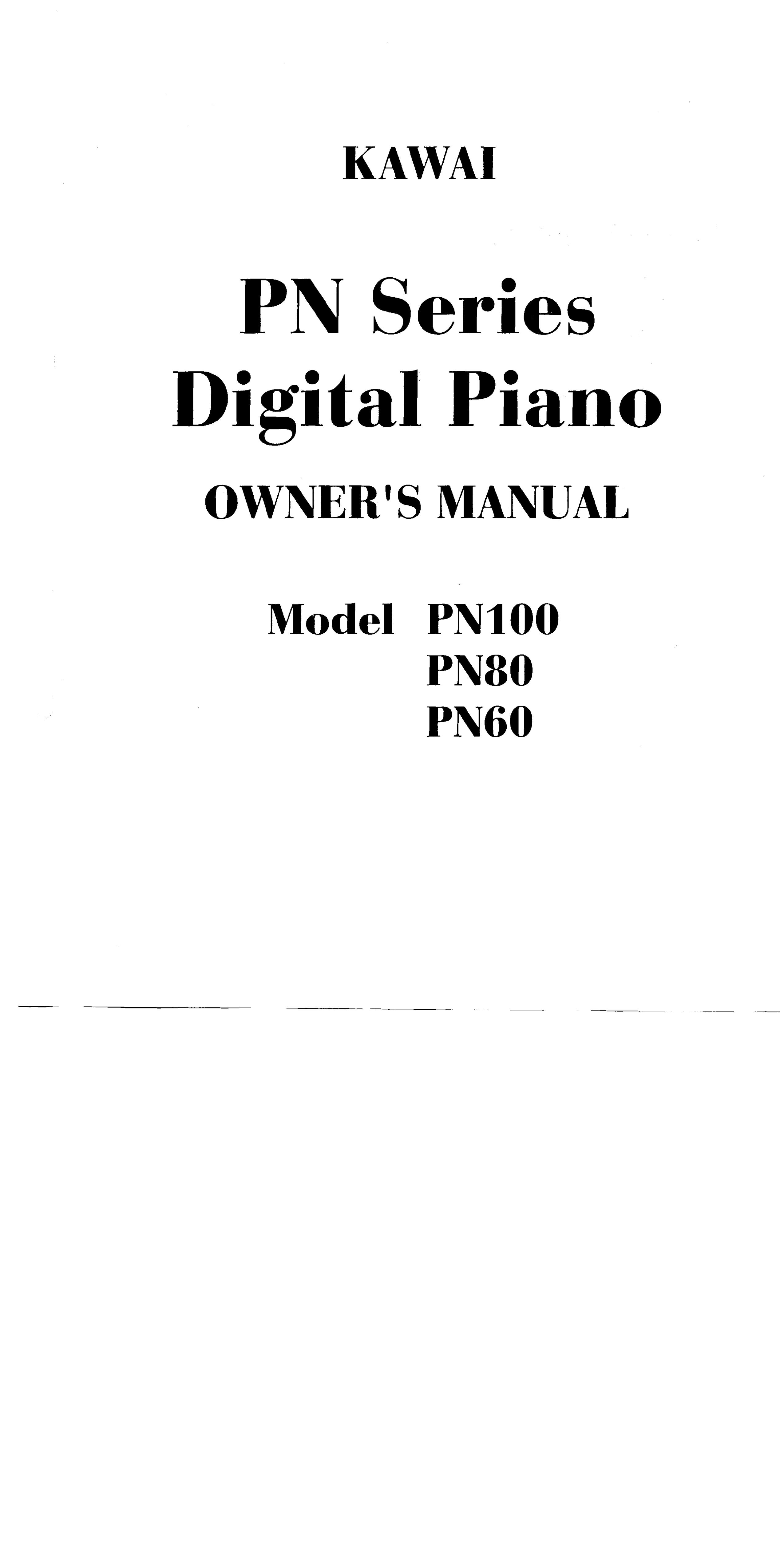 Kawai PN100 Electronic Keyboard User Manual