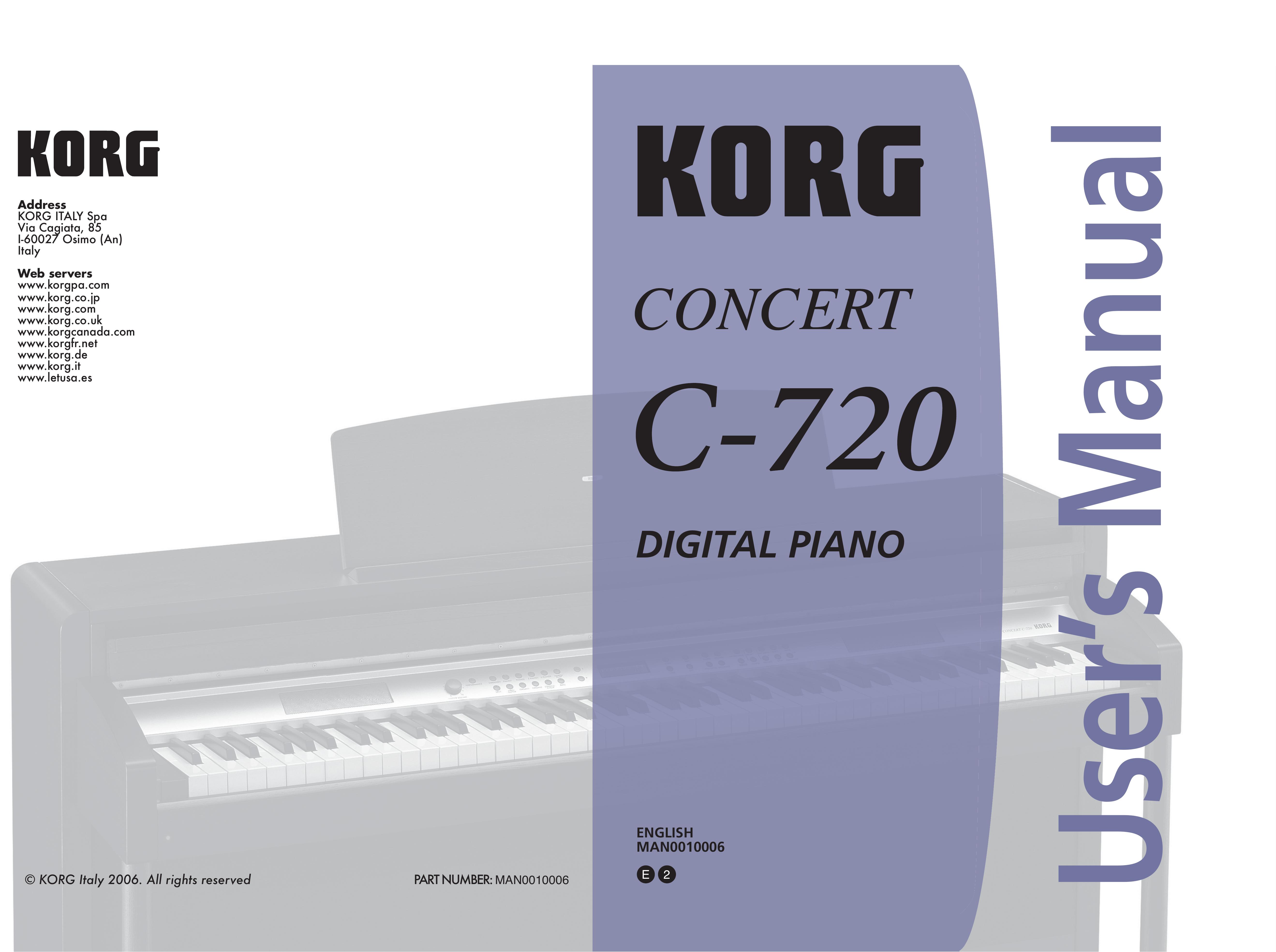 Korg C-720 Electronic Keyboard User Manual
