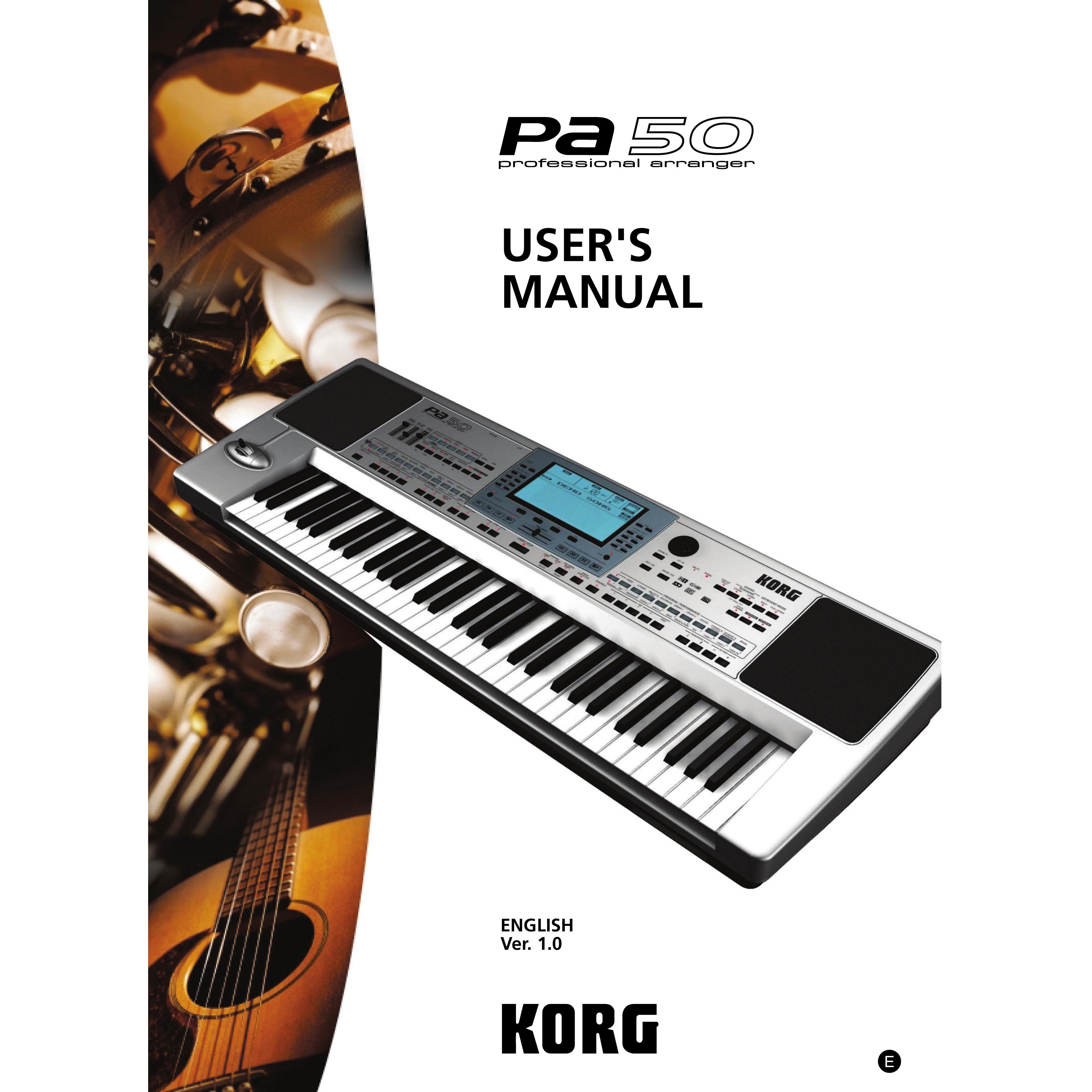 Korg KORG Pa50 Electronic Keyboard User Manual