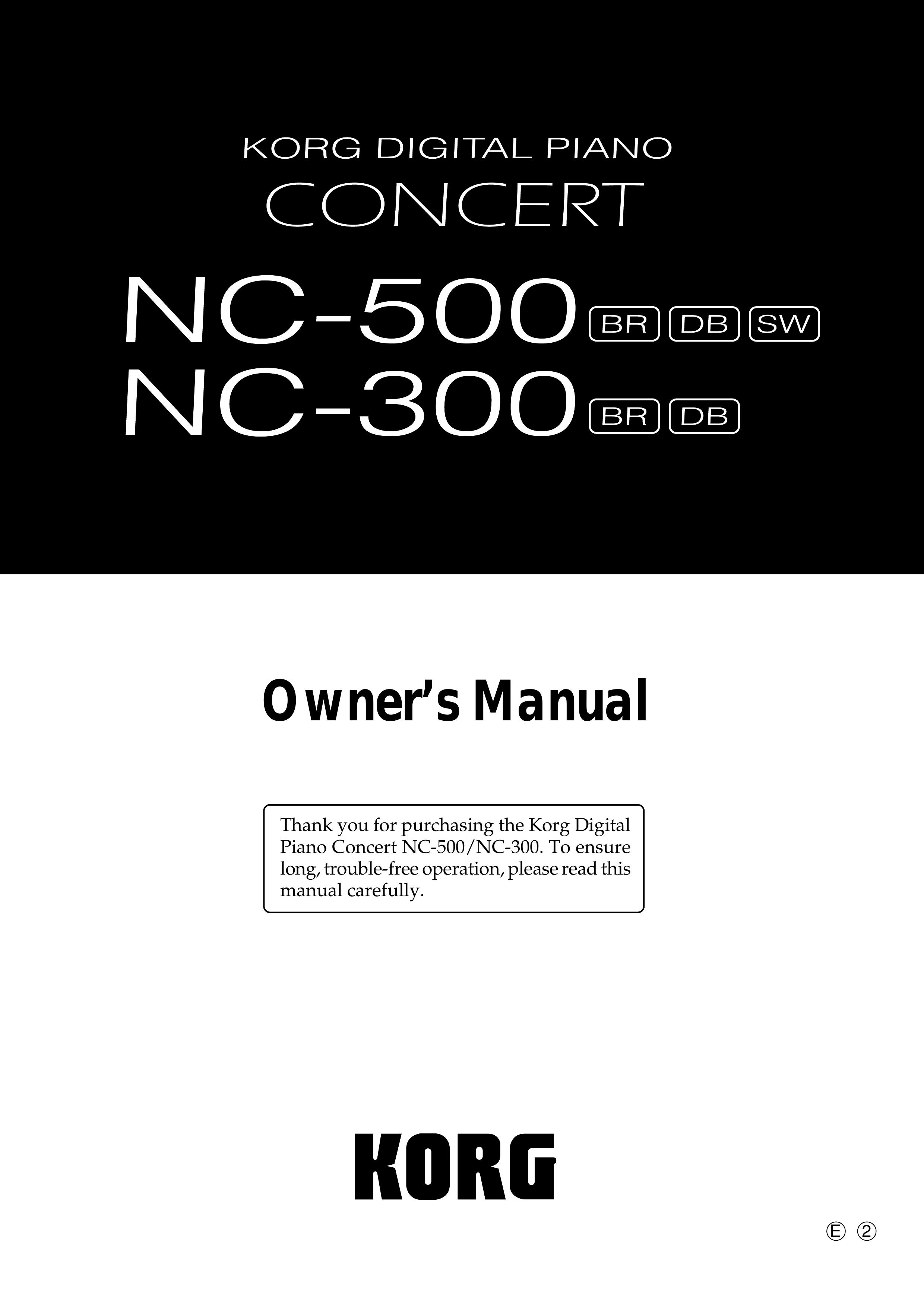 Korg NC-500 Electronic Keyboard User Manual