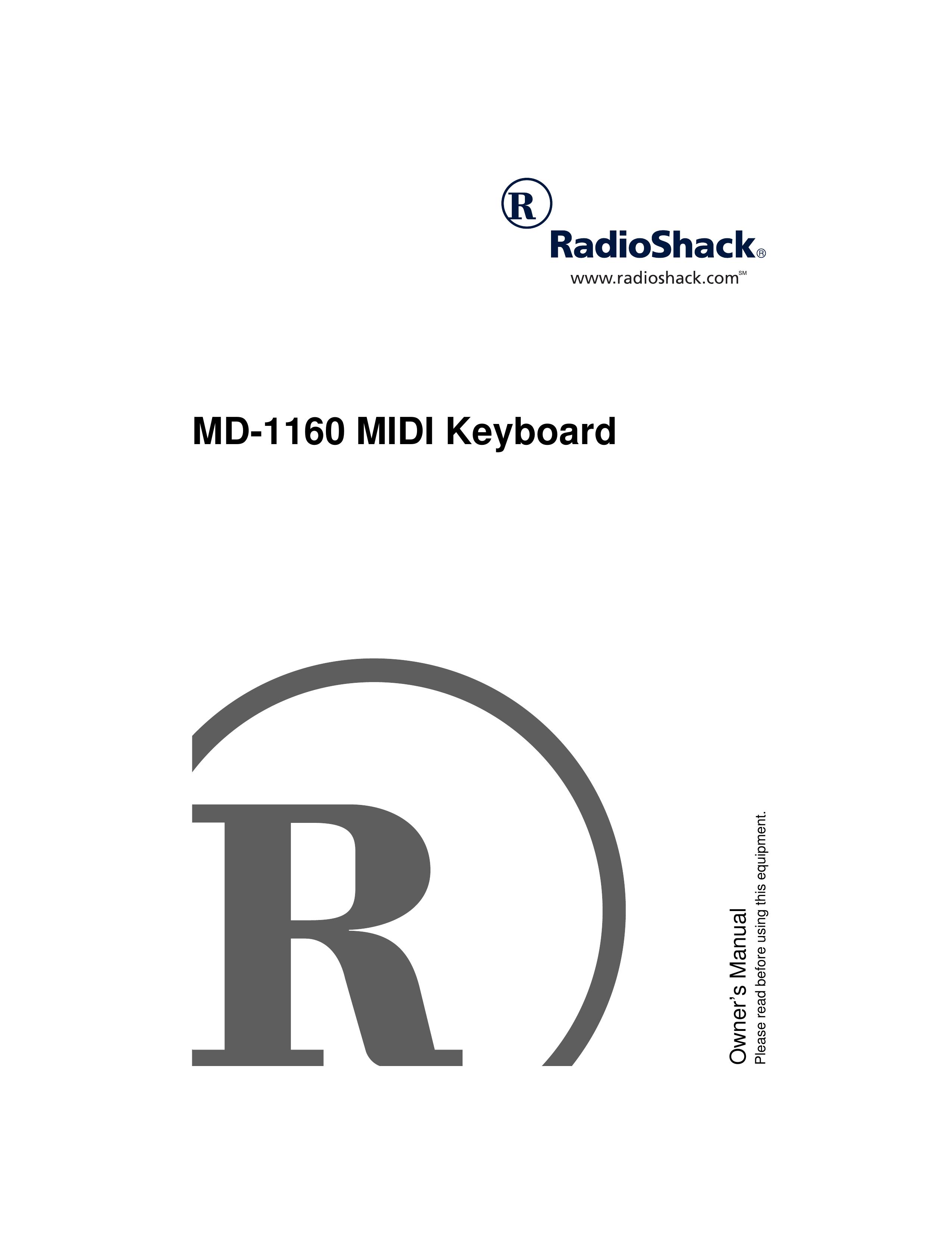 Radio Shack MD-1160 Electronic Keyboard User Manual