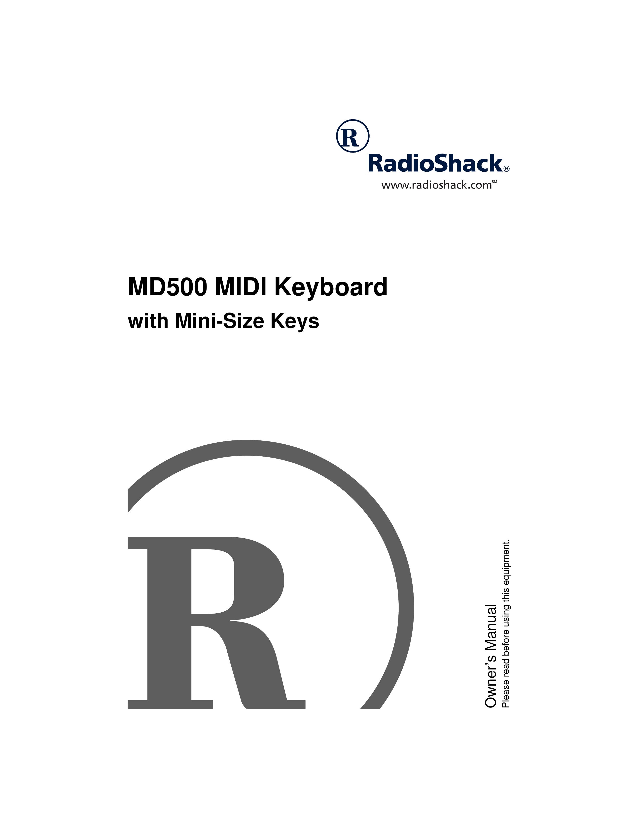 Radio Shack MIDI Keyboard Electronic Keyboard User Manual