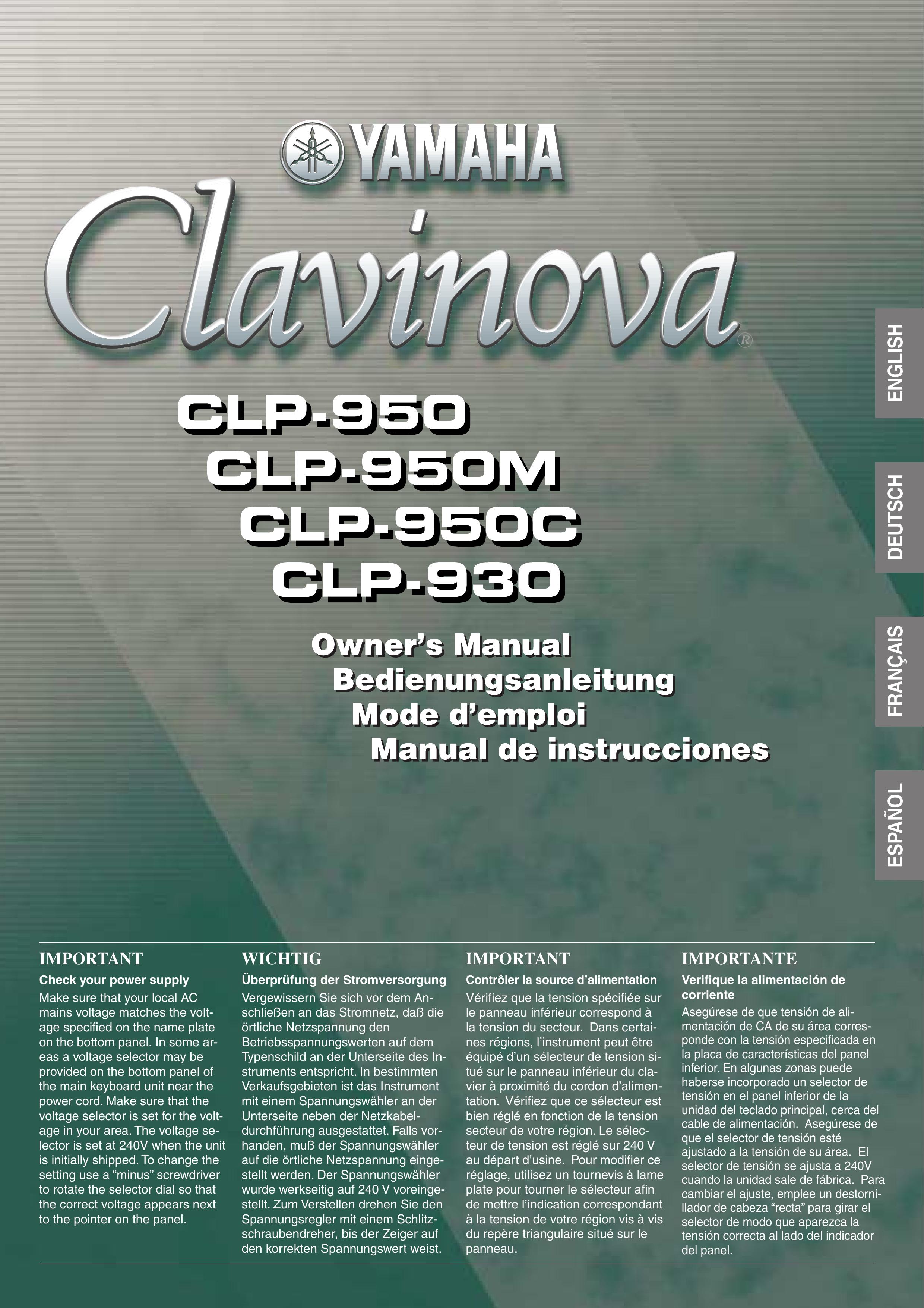 Yamaha CLP-950M Electronic Keyboard User Manual